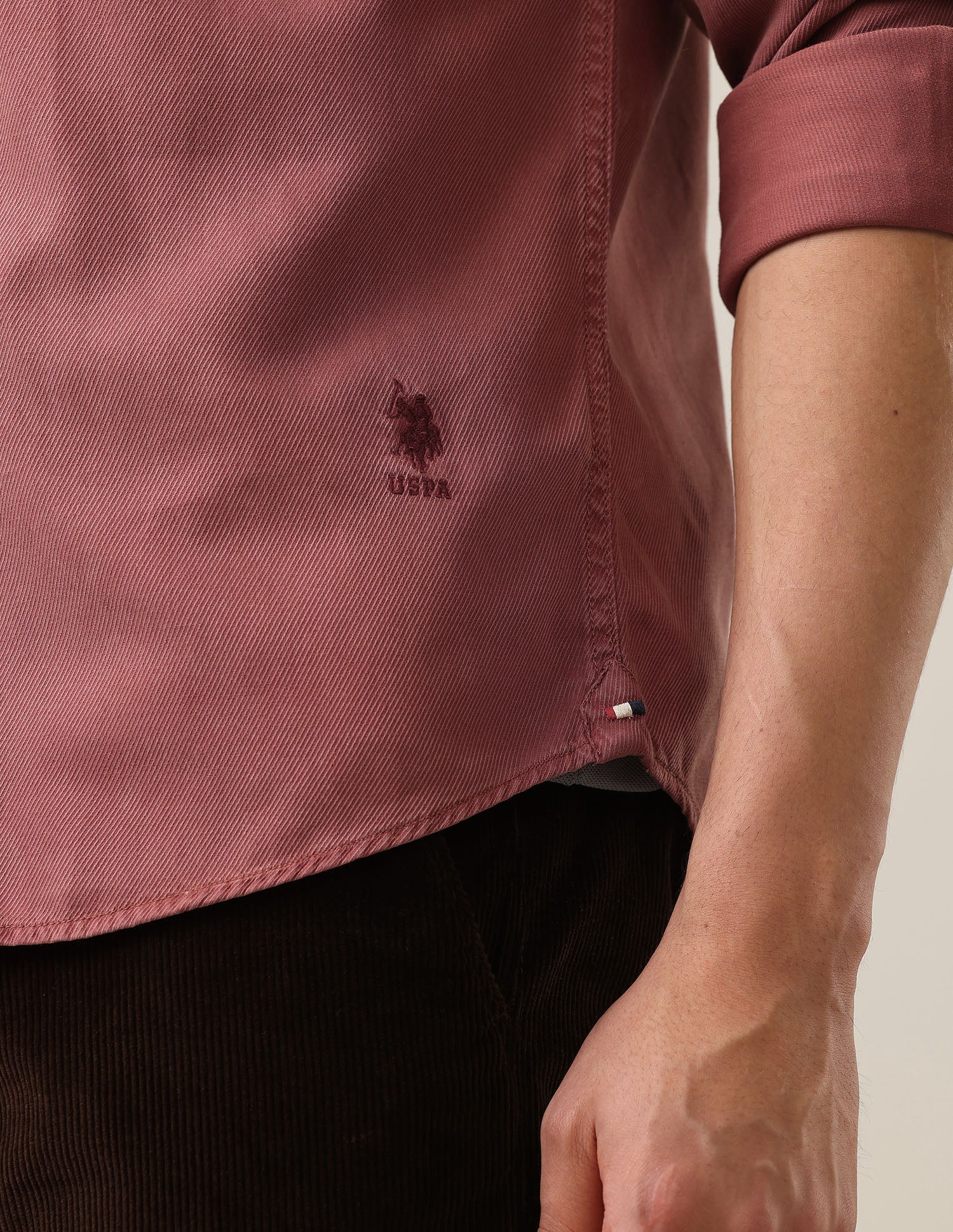 Solid Regular Fit Shirt Rust - U.S. Polo Assn. India | Large