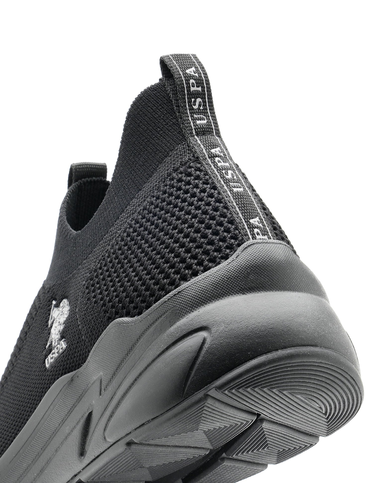 Men Duncun 5.0 Knitted Upper Walking Shoes Black - U.S. Polo Assn. India | Large