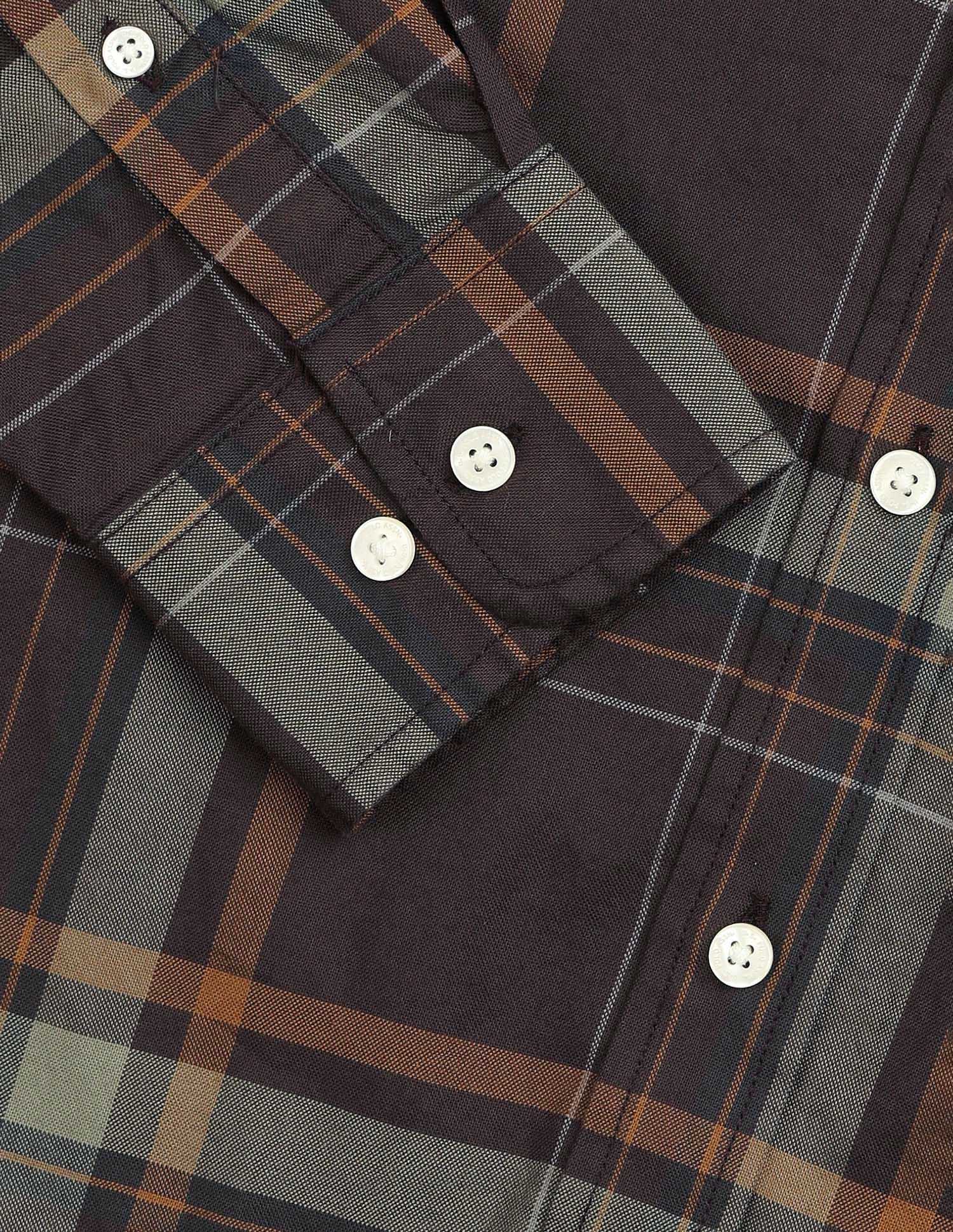 Plaid Checked Pure Cotton Shirt Brown - U.S. Polo Assn. India | Large