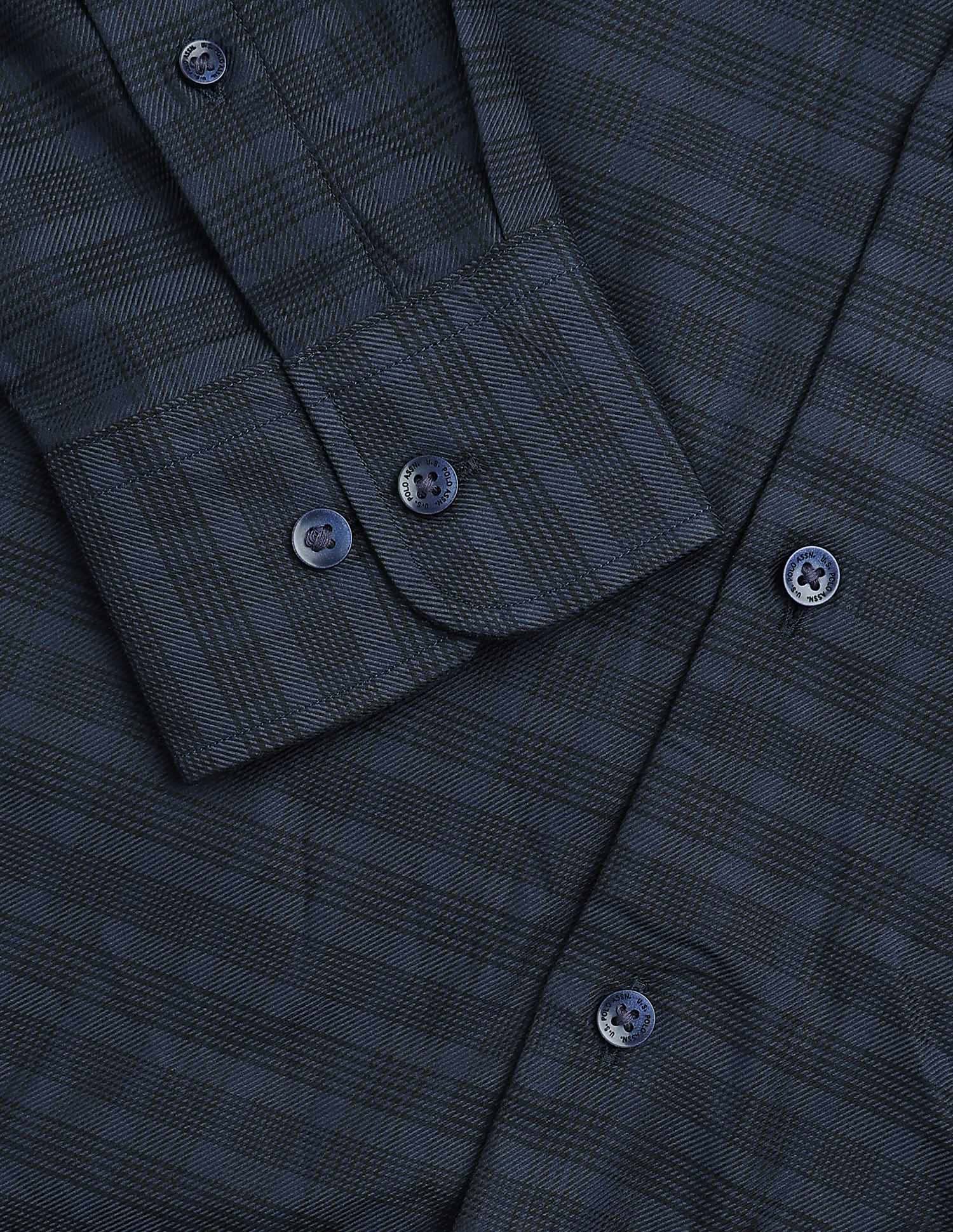 Glen Checked Twill Shirt Navy - U.S. POLO ASSN. | Large