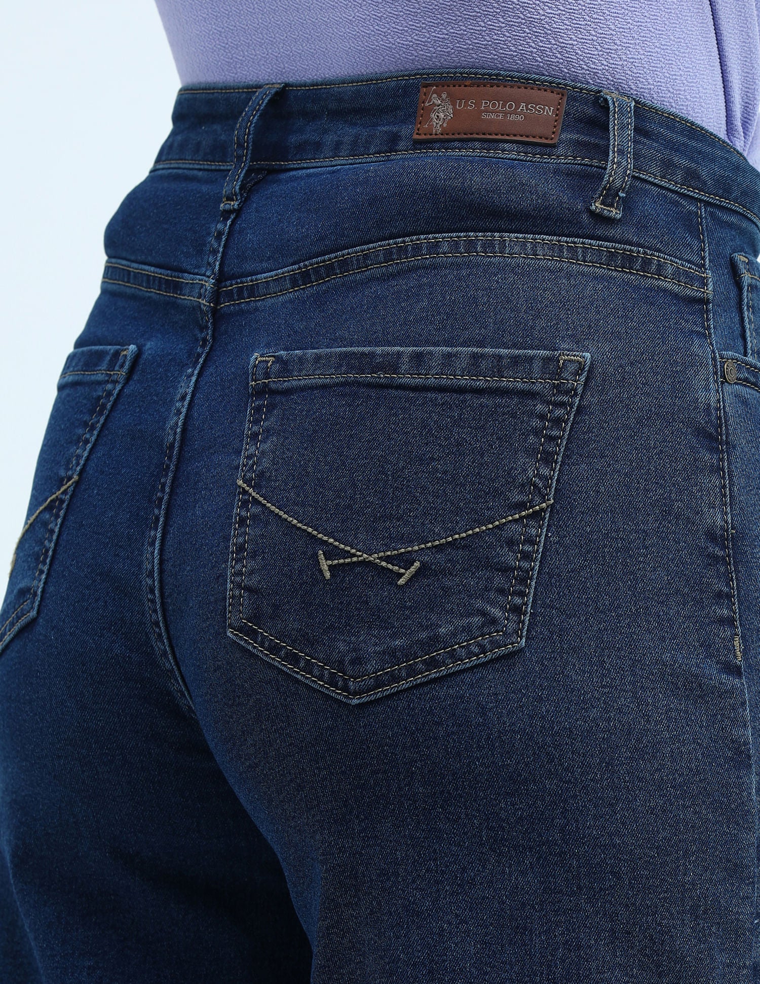 High Rise Ultra Wide Leg Jeans Dark Blue - U.S. Polo Assn. India | Large