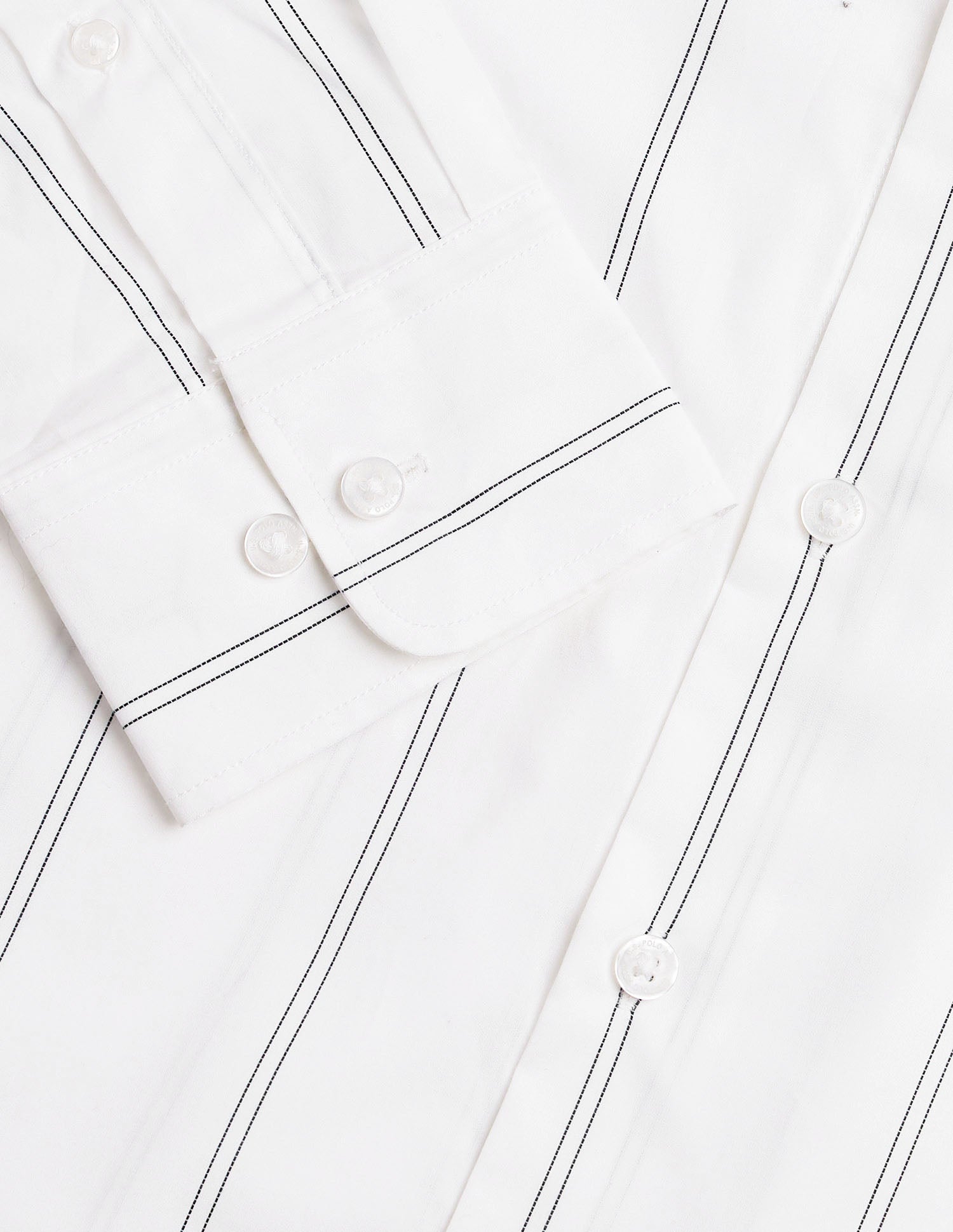 Vertical Striped Dobby Shirt White - U.S. POLO ASSN. | Large