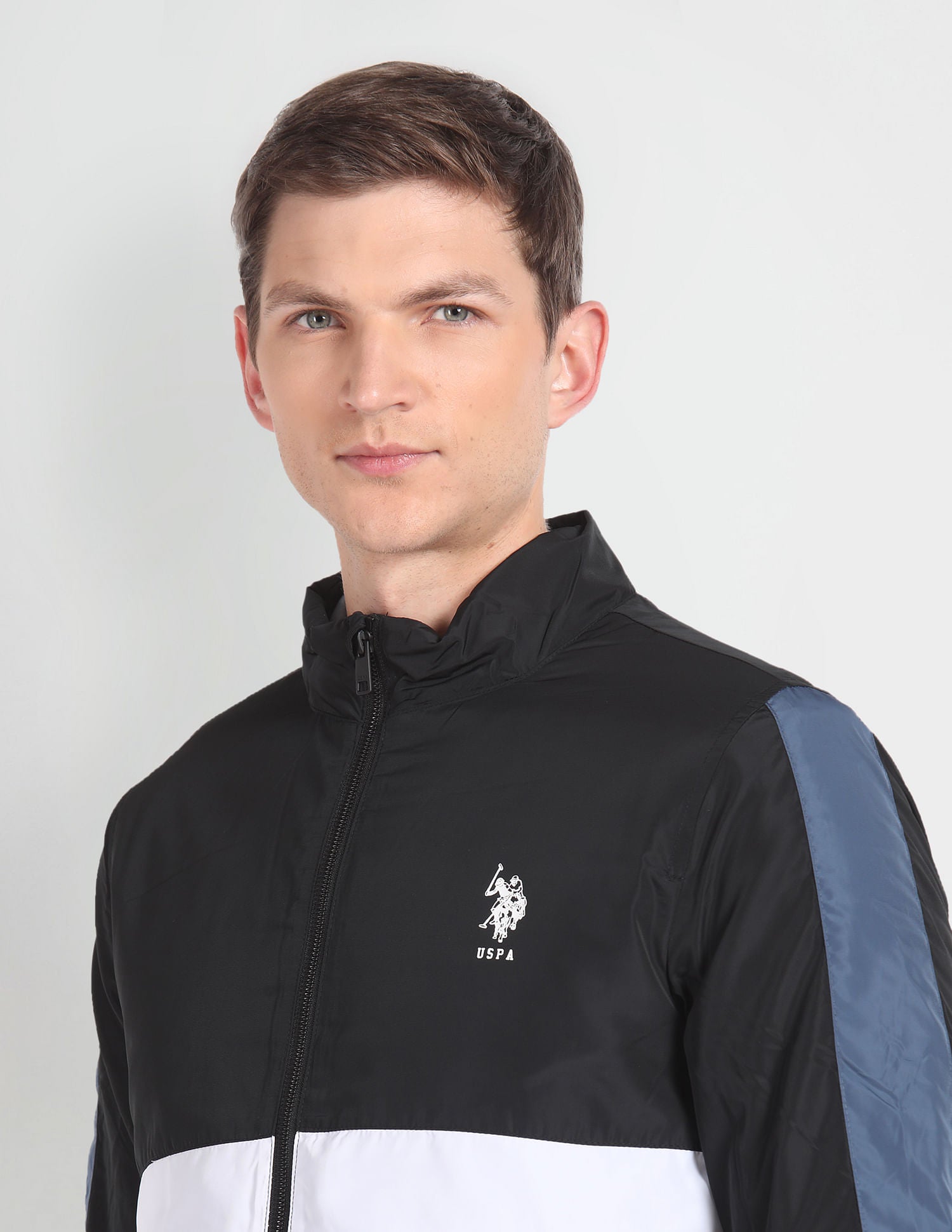 Lightweight Colour Block Jacket Black - U.S. Polo Assn. India | Large