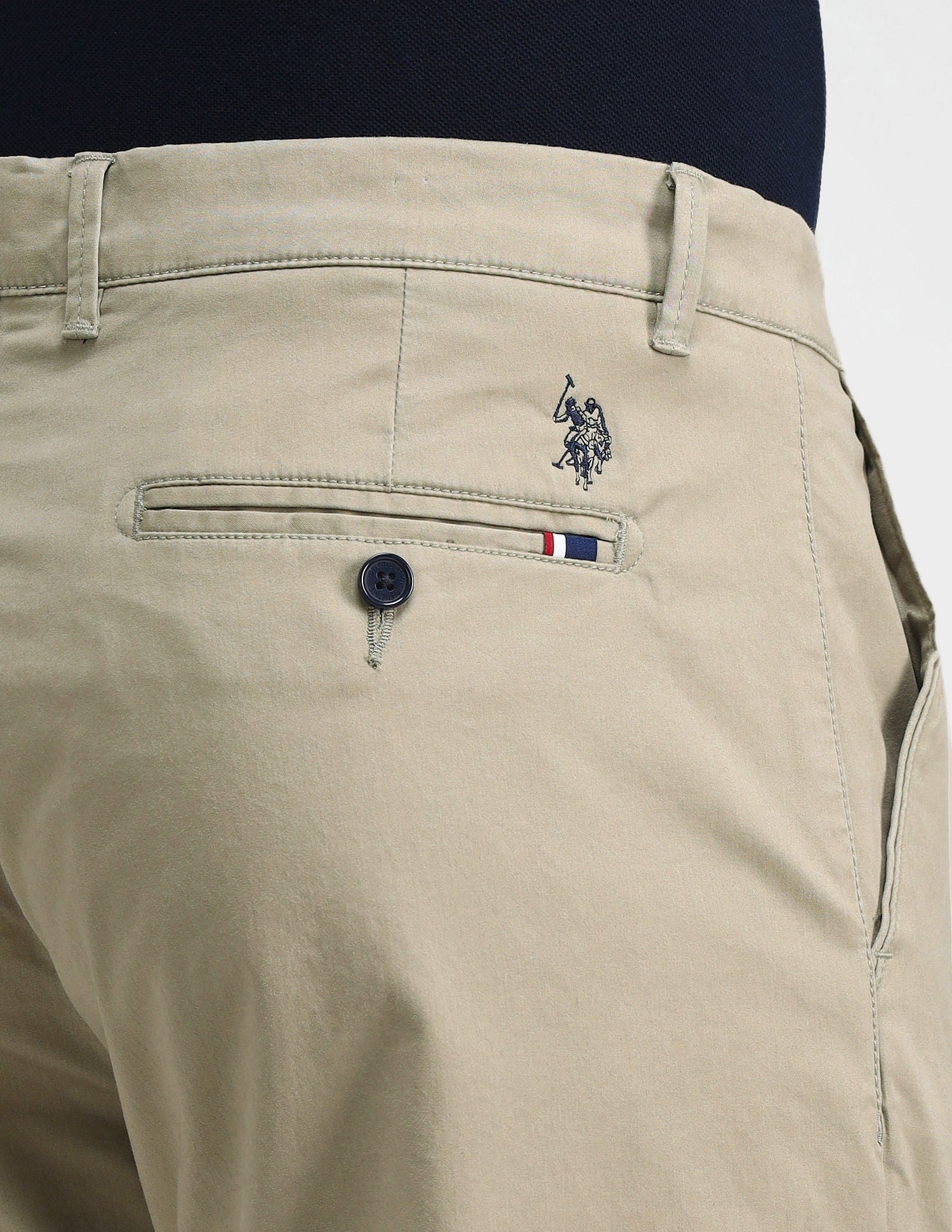 Mid Rise Straight Fit Trousers Beige - U.S. POLO ASSN. | Large