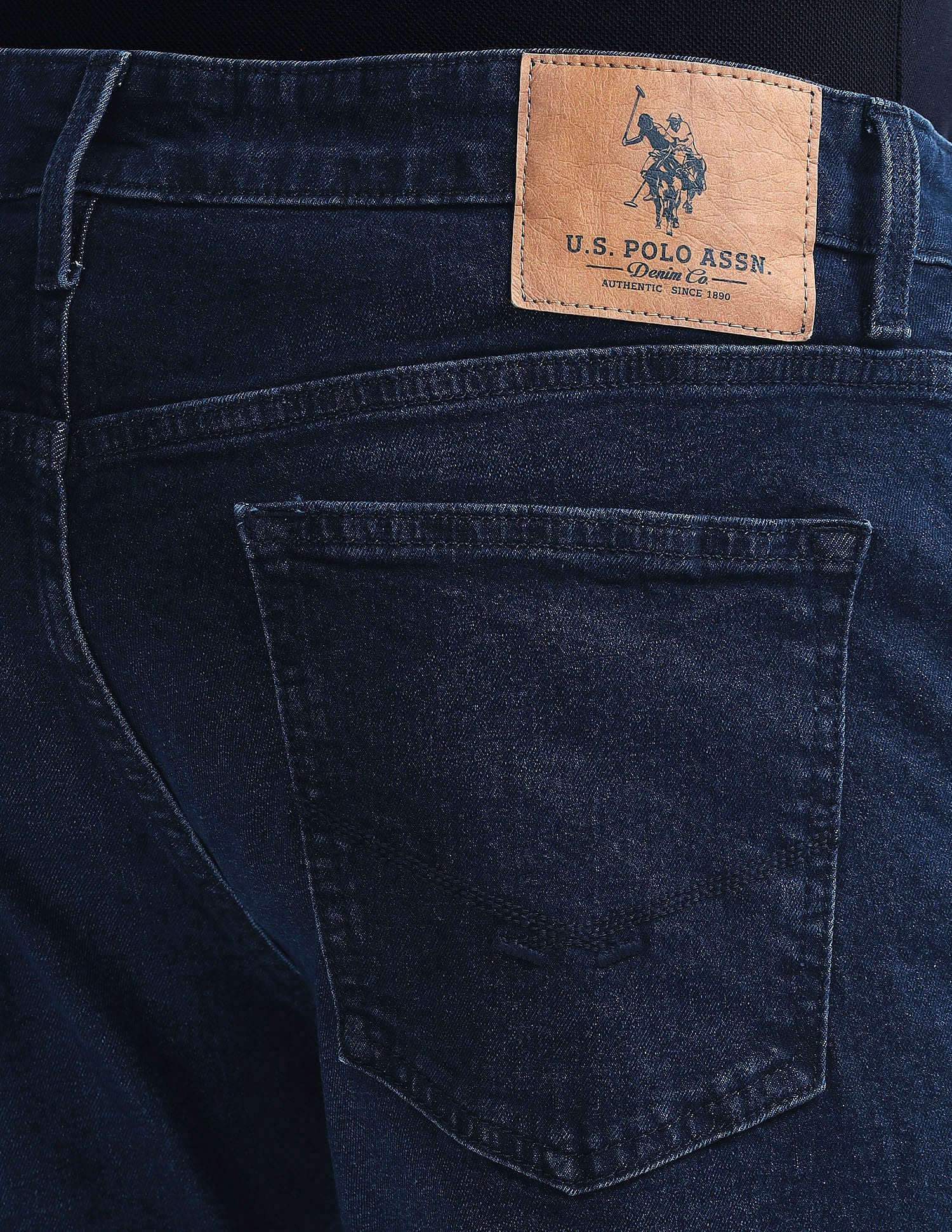 Brandon Slim Tapered Fit Mid Rise Jeans Dark Blue - U.S. Polo Assn. India | Large