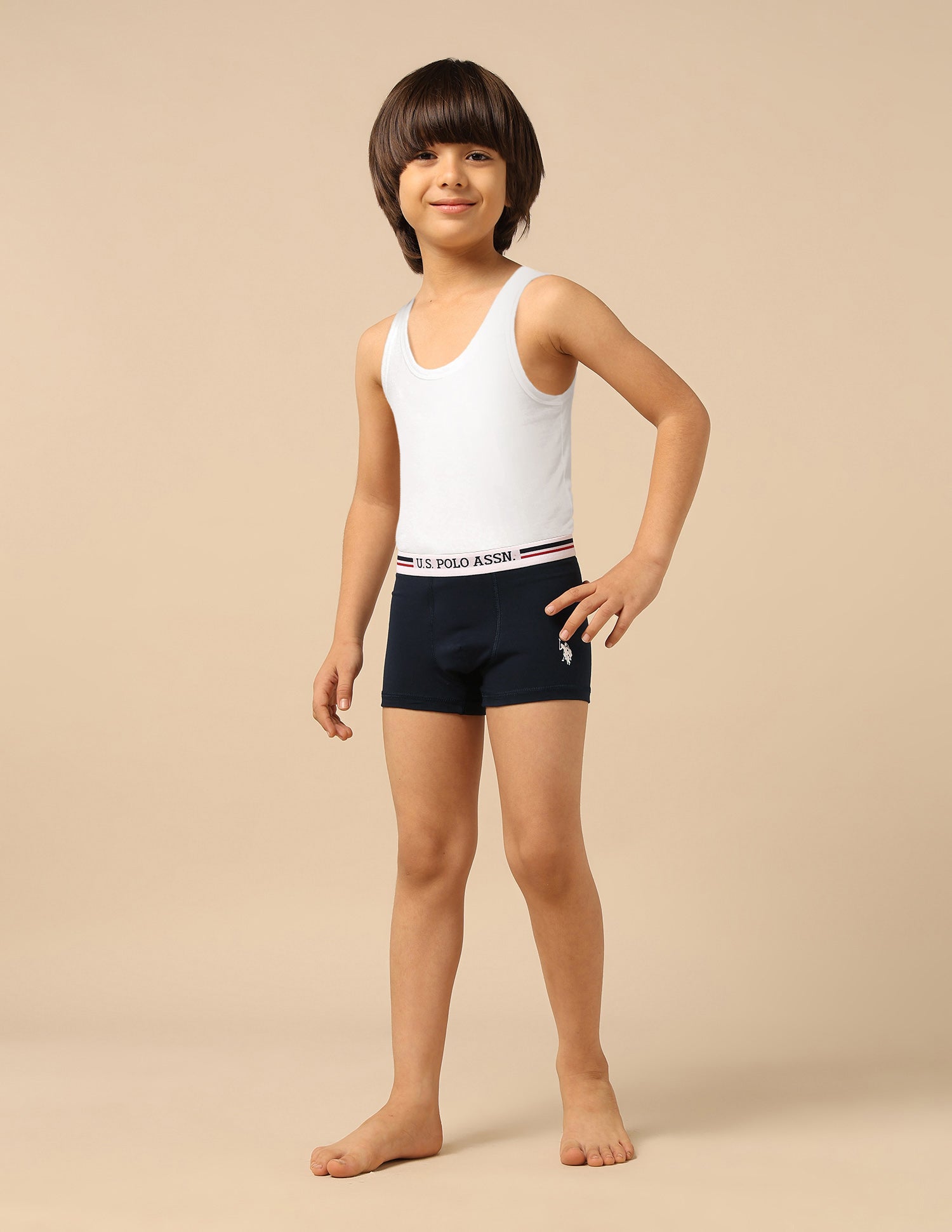 Boys Moisture Wicking Briefs - Pack Of 3 White/Navy/Power Blue - U.S. POLO ASSN. | Large