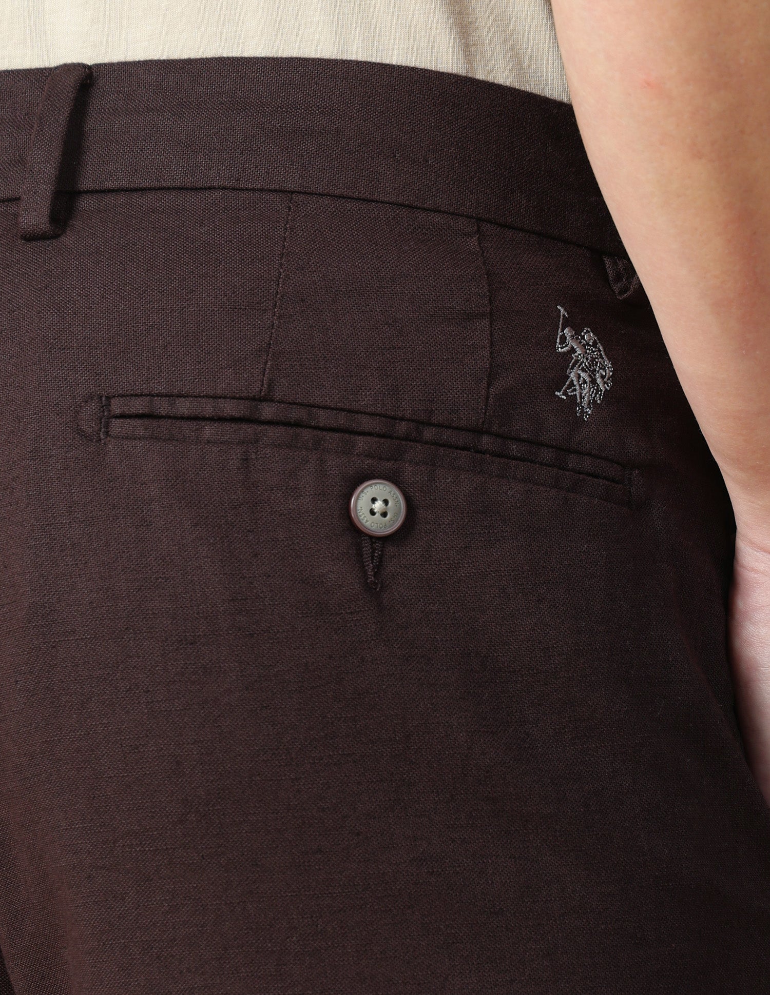 Mid Rise Denver Slim Fit Trousers Dark Brown - U.S. Polo Assn. India | Large