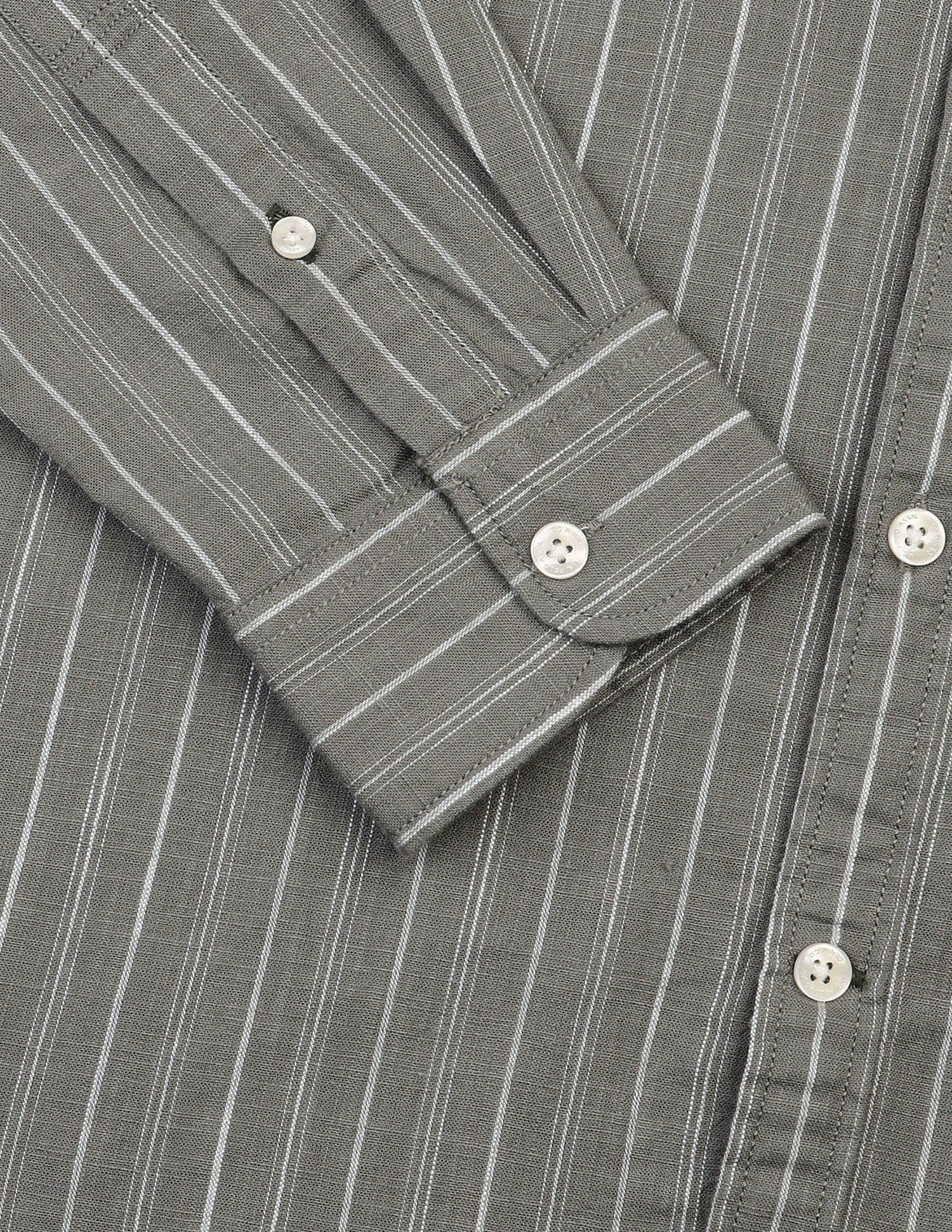 Vertical Striped Regular Fit Shirt Light Olive - U.S. Polo Assn. India | Large