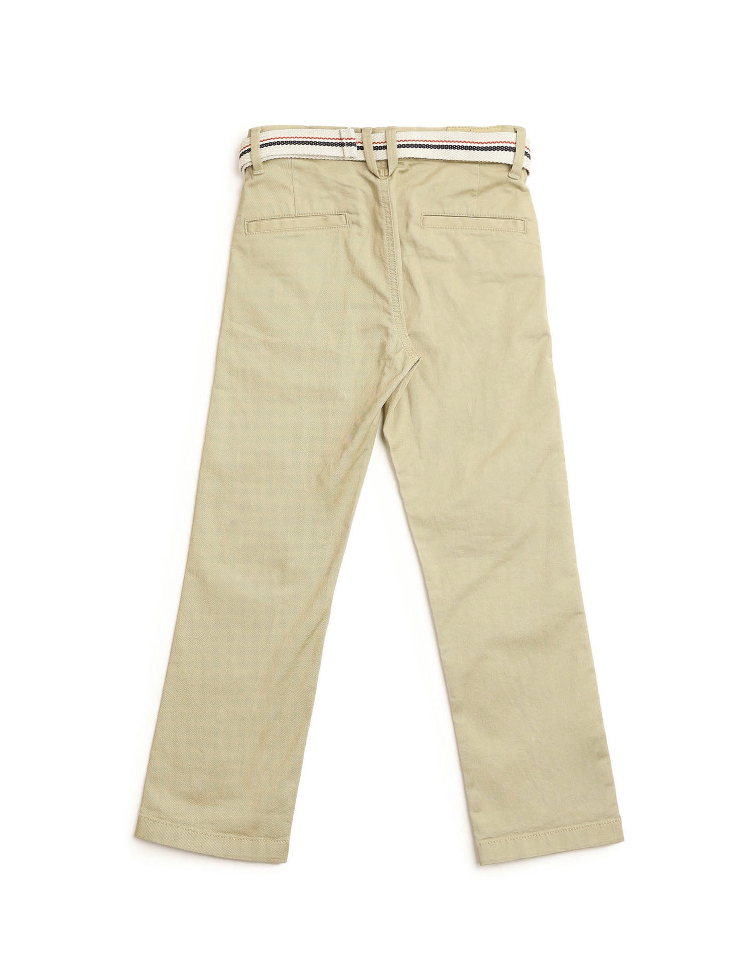 Boys Pure Cotton Slim Fit Trousers Khaki - U.S. POLO ASSN. | Large