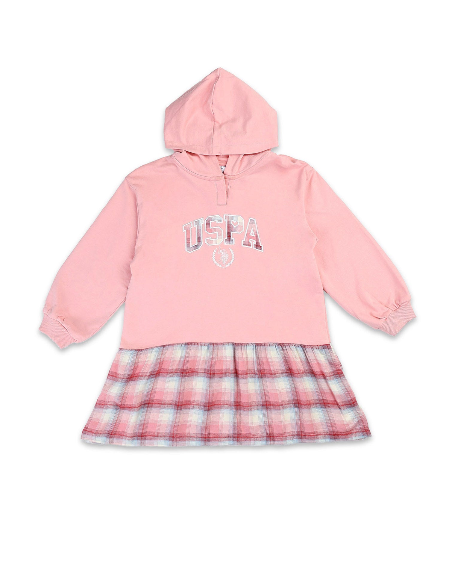 Girls Checked Sweat Dress Pink - U.S. POLO ASSN. | Large
