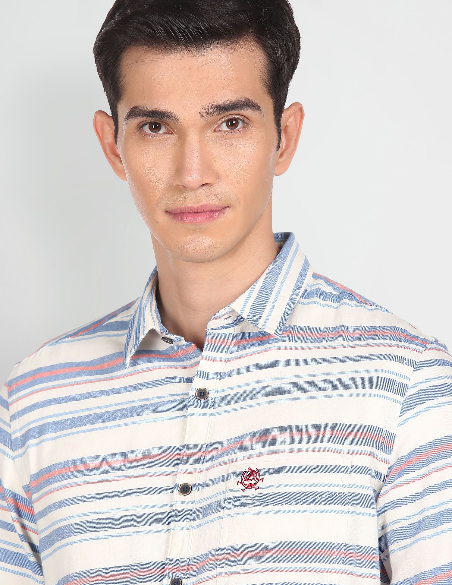 Patch Pocket Stripe Casual Shirt Ivory - U.S. POLO ASSN. | Large