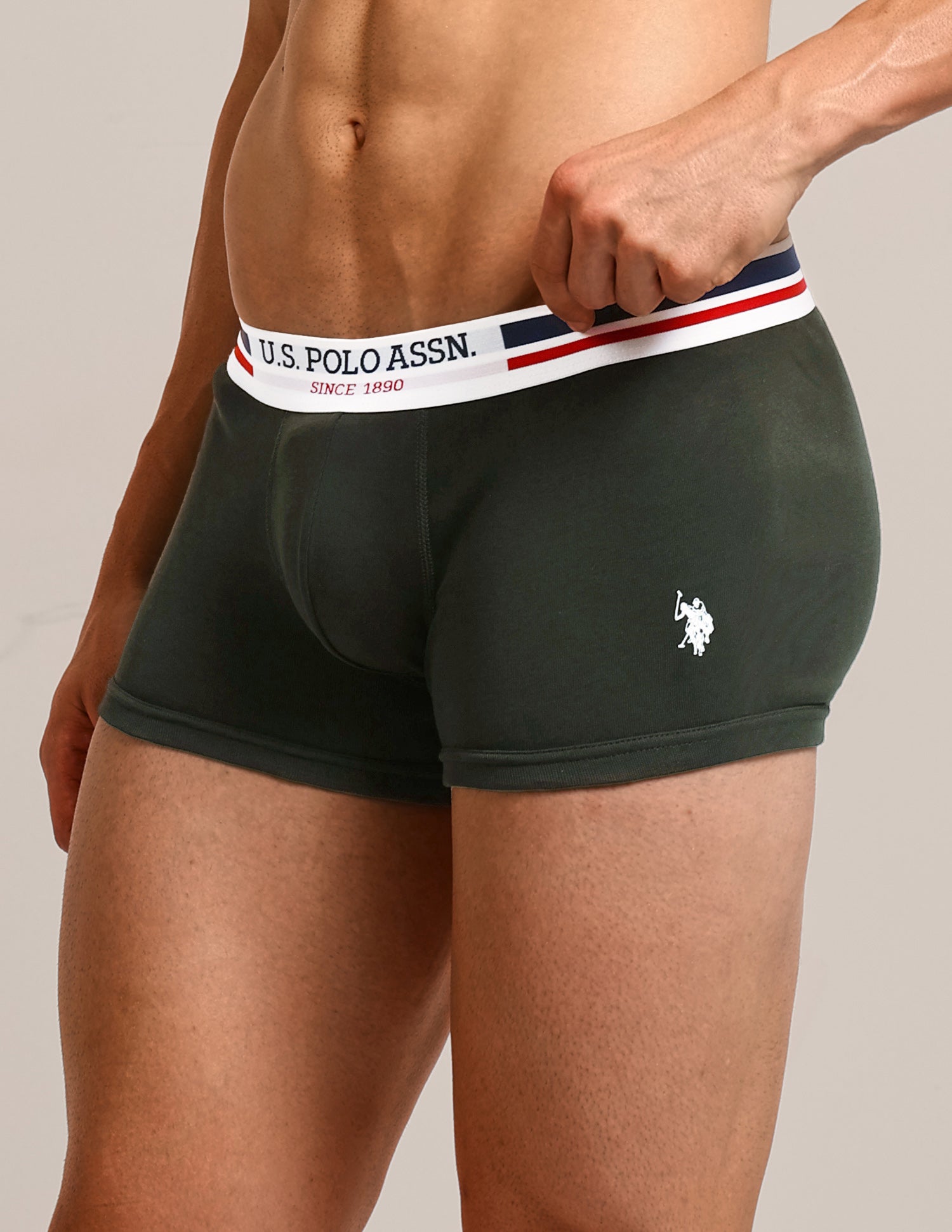 Solid Logo Waistband I641-P5 Trunks - Pack Of 5 Multi-colour - U.S. Polo Assn. India | Large