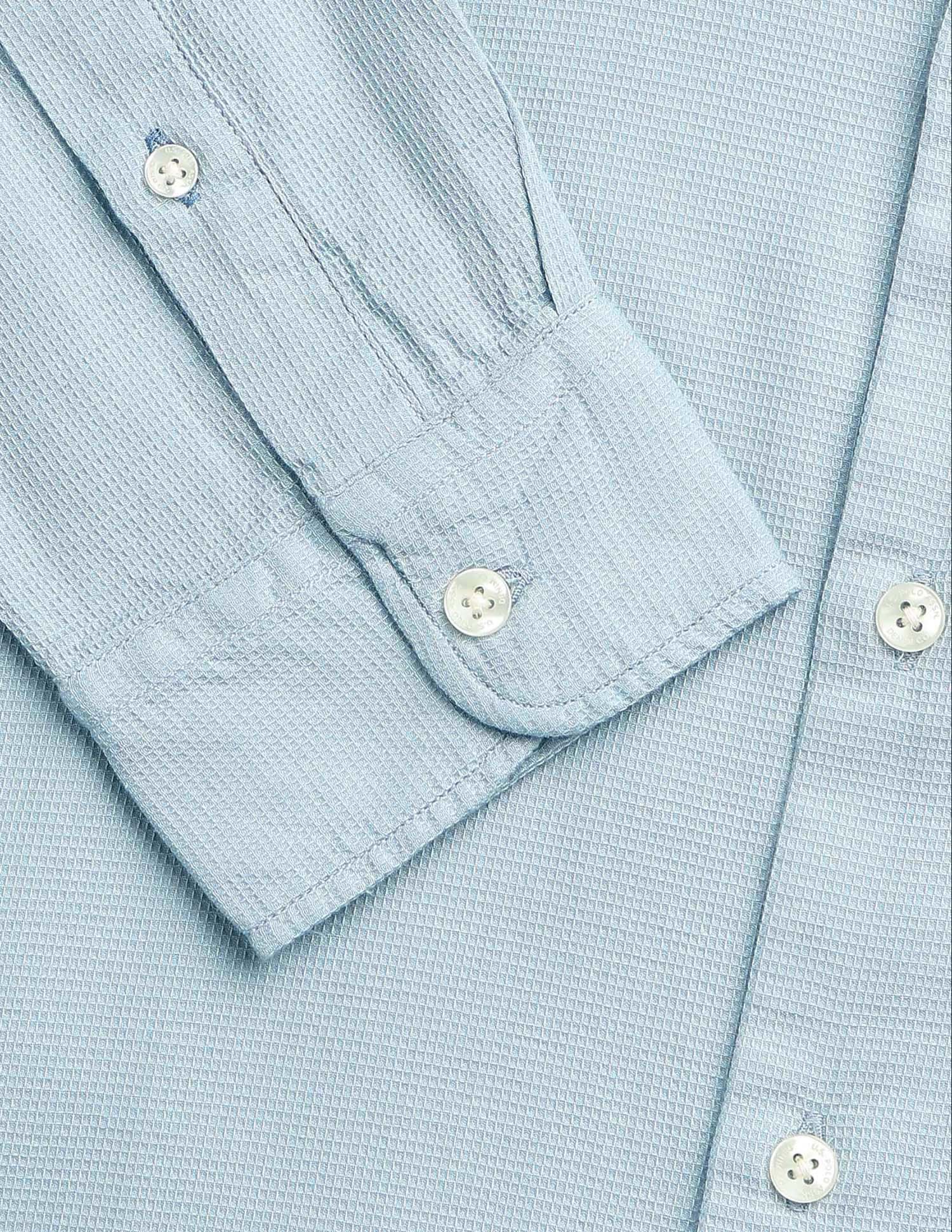 Textured Dobby Regular Fit Shirt Light Blue - U.S. Polo Assn. India | Large