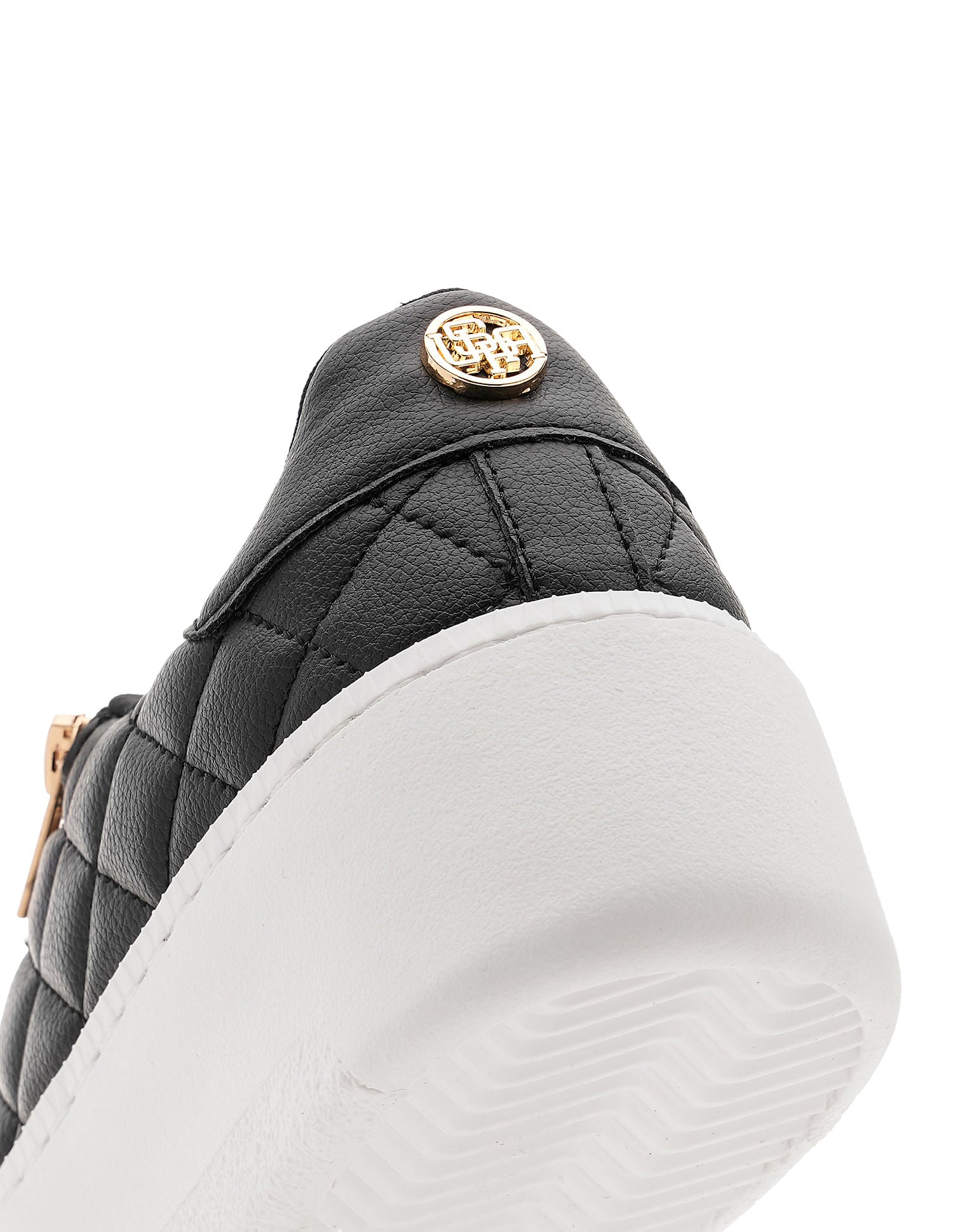 Women Textured Gabriella Metallic Logo Sneakers Black - U.S. POLO ASSN. | Large