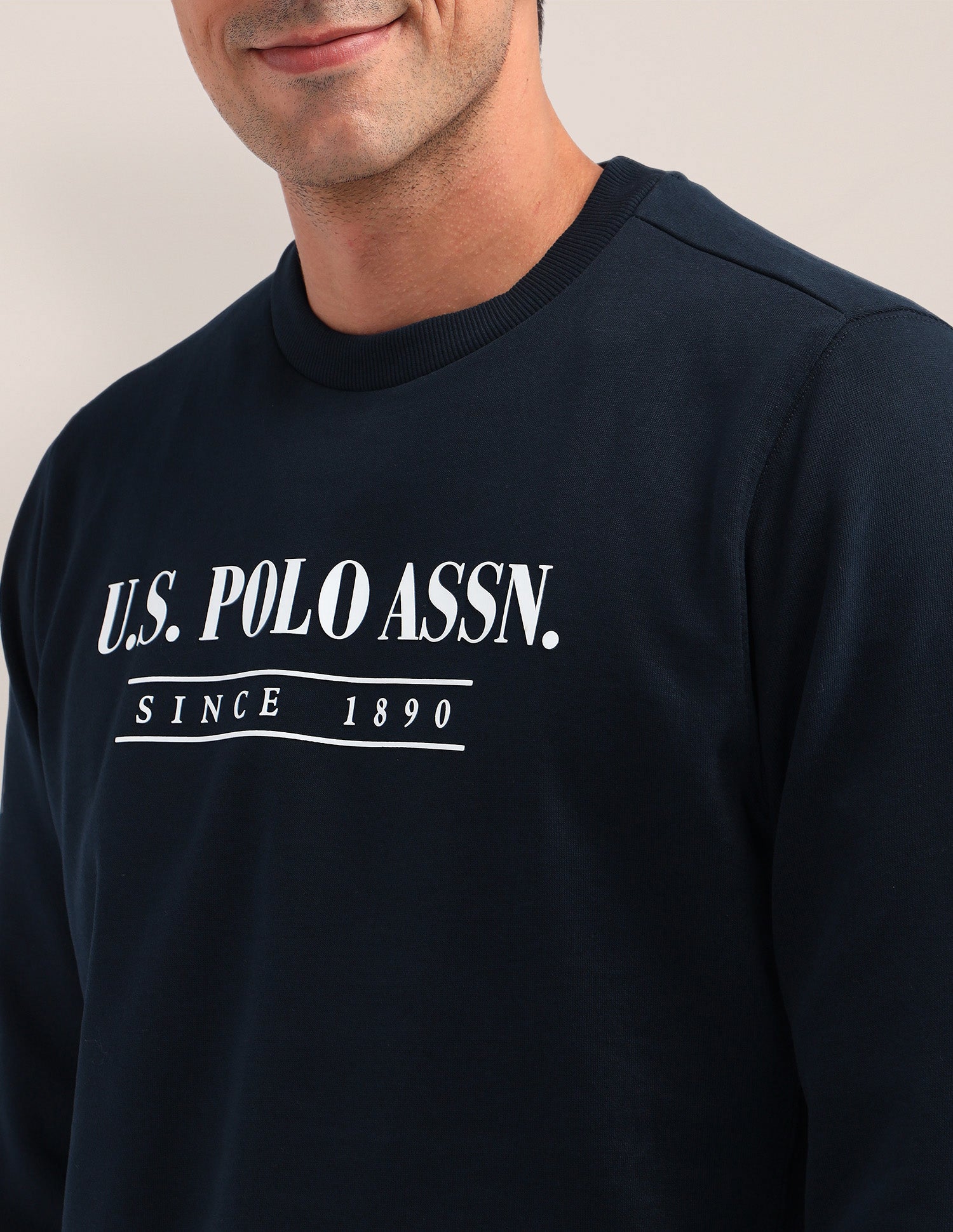 Brand Printed Regular Fit Sweatshirt Navy - U.S. POLO ASSN. | Large