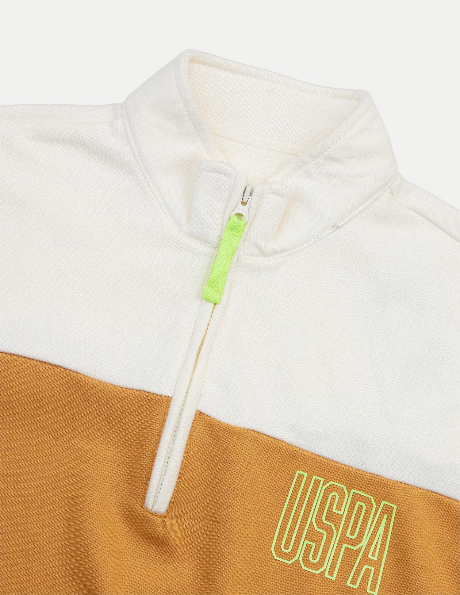 Colourblocked Regular Fit Sweatshirt Light Brown - U.S. Polo Assn. India | Large