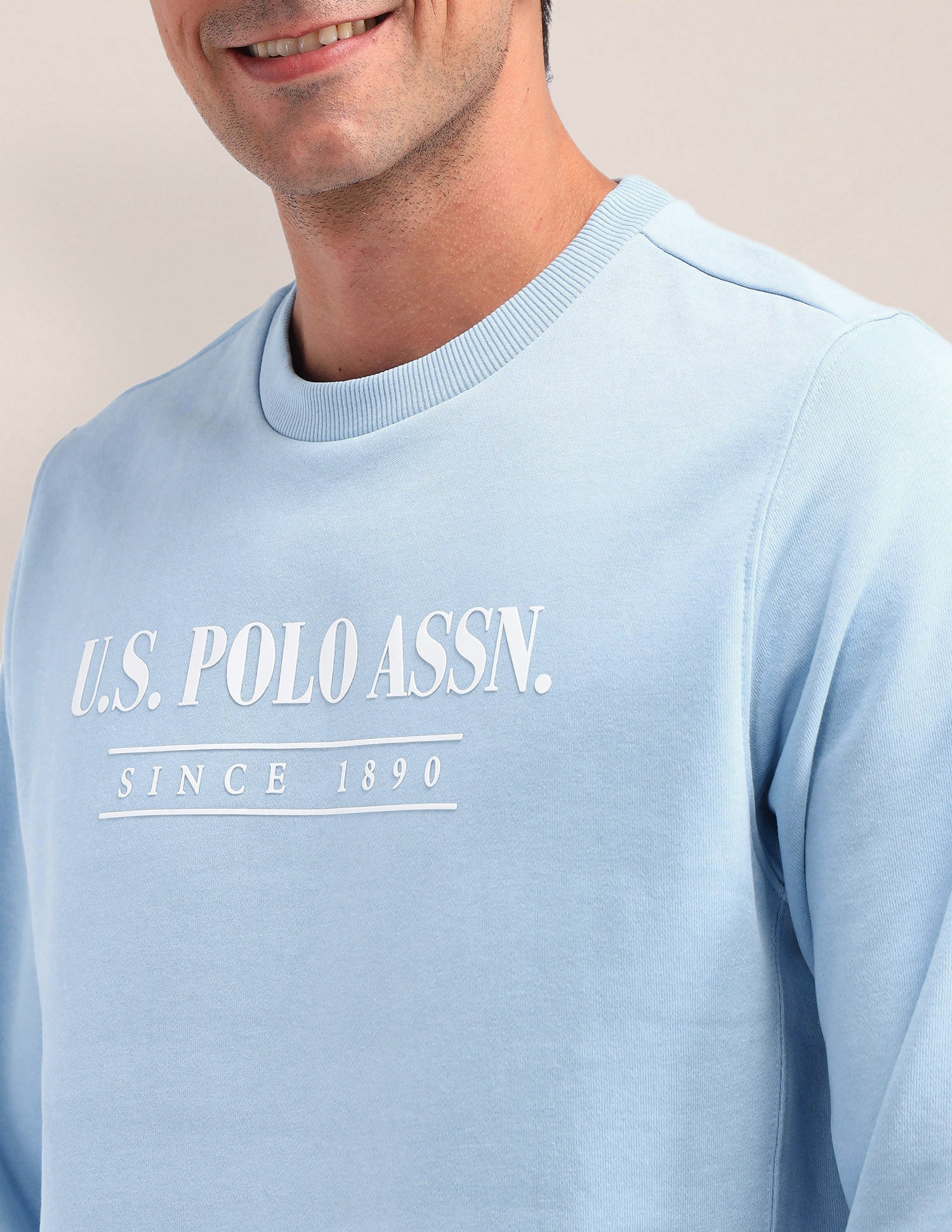 Brand Printed Regular Fit Sweatshirt Blue - U.S. Polo Assn. India | Large