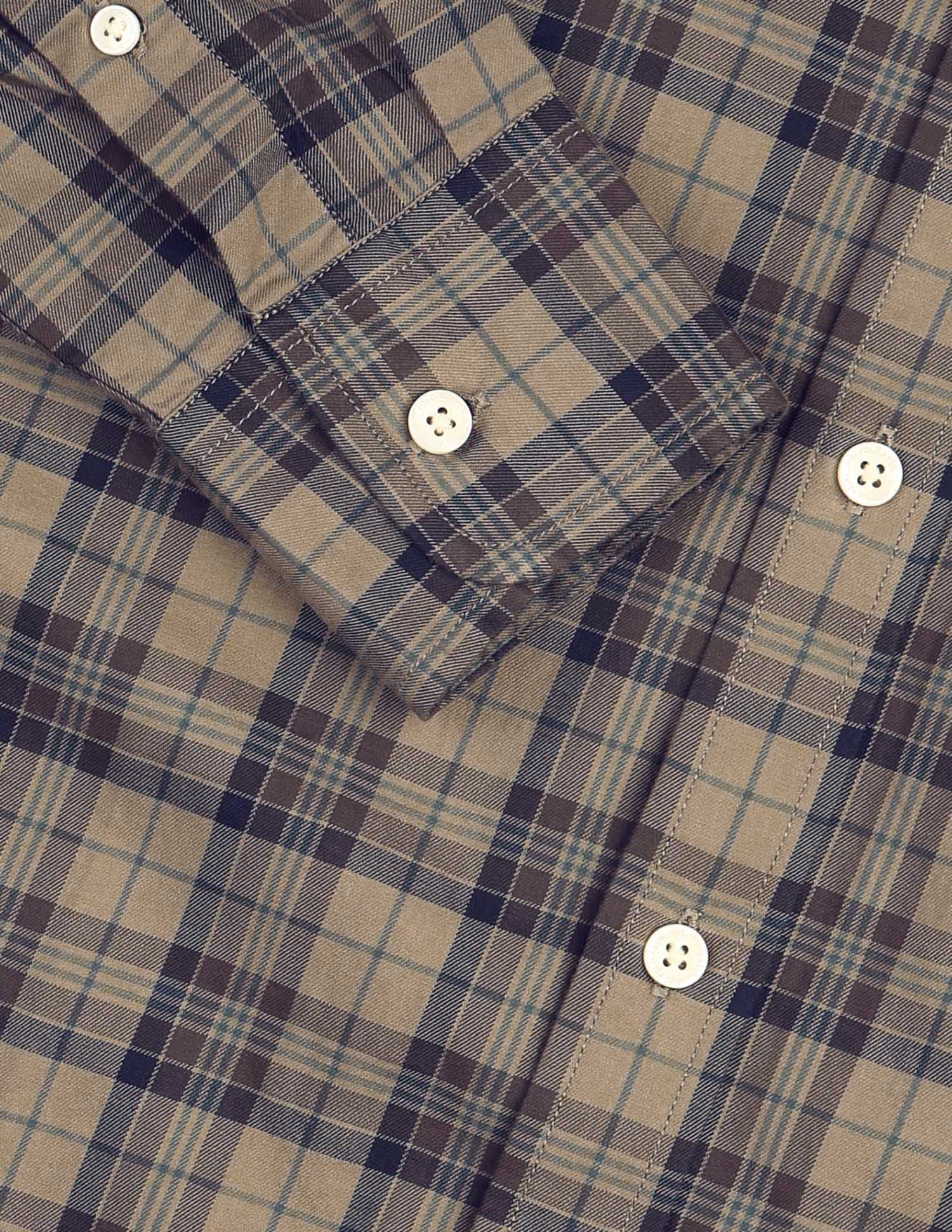 Tailored Fit Plaid Checked Shirt Brown - U.S. POLO ASSN. | Large