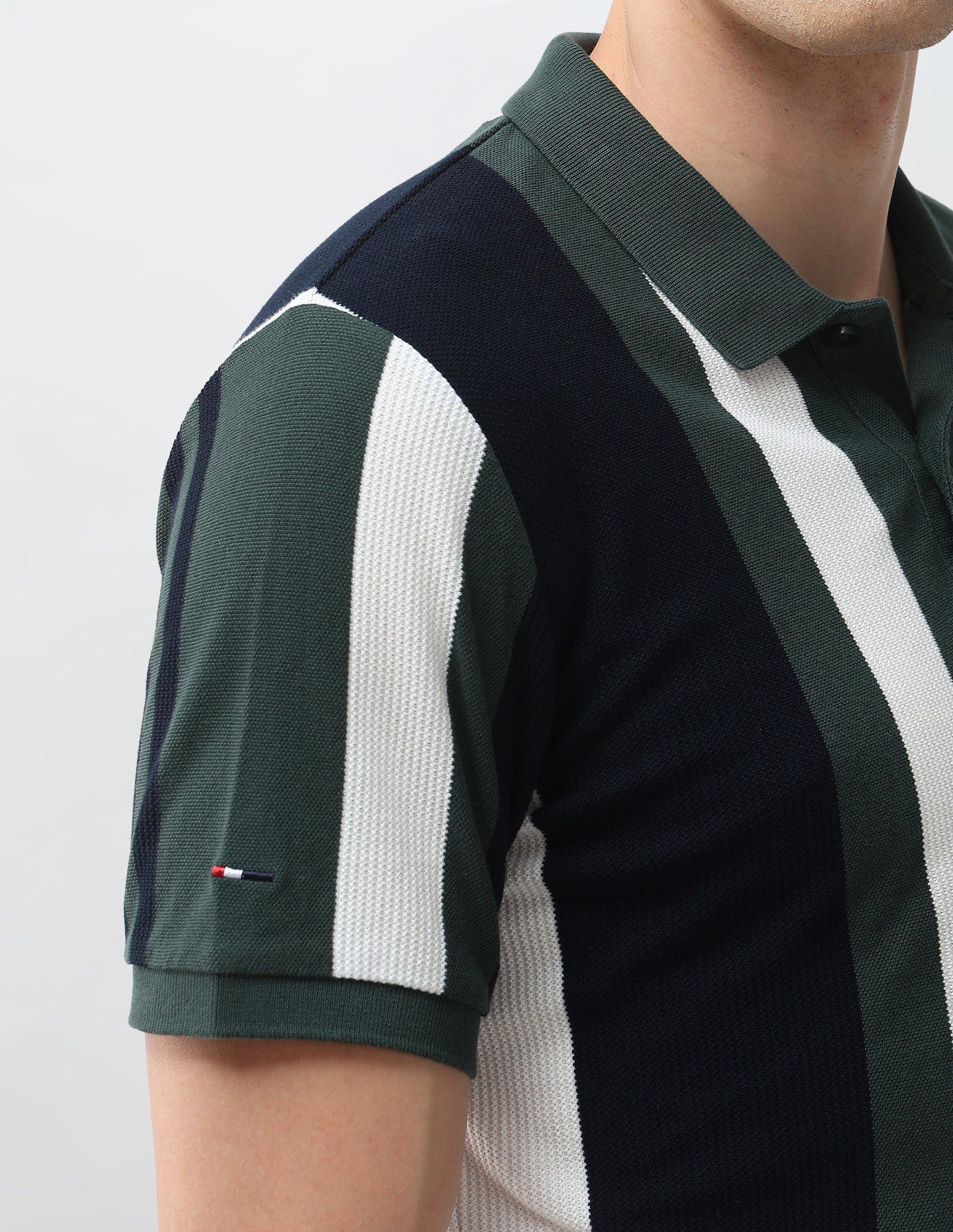 Vertical Striped Muscle Fit Polo Shirt Dark Green - U.S. Polo Assn. India | Large