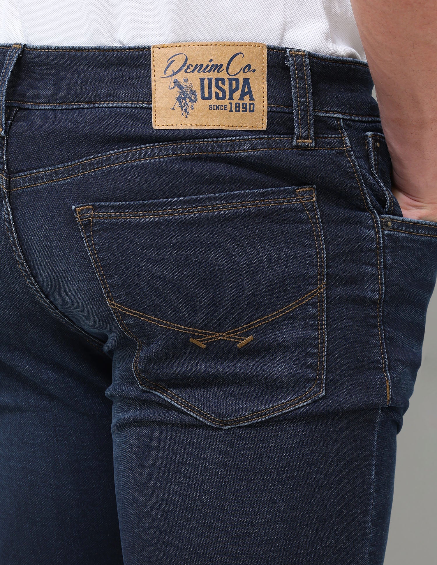 Regallo Skinny Fit Blue Jeans Dark Blue - U.S. Polo Assn. India | Large