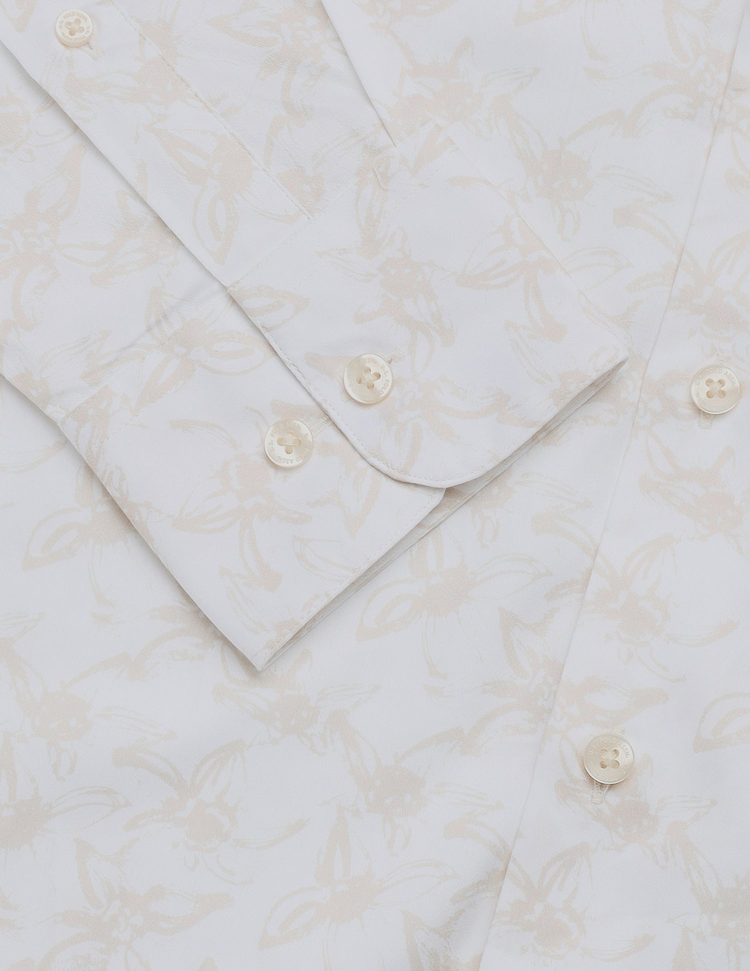 Floral Printed Satin Shirt Beige - U.S. Polo Assn. India | Large