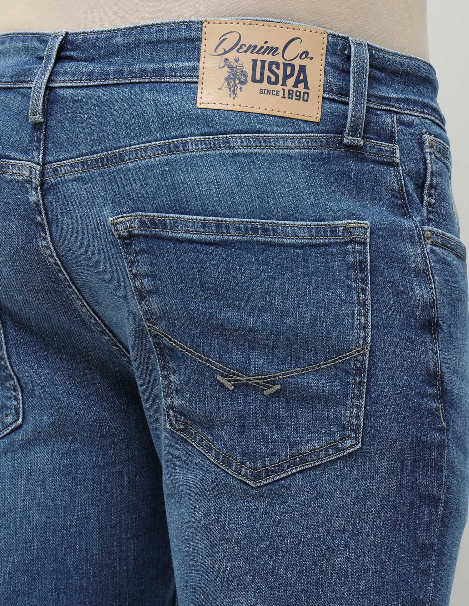 Cole Comfort Cropped Fit Blue Jeans Blue - U.S. POLO ASSN. | Large