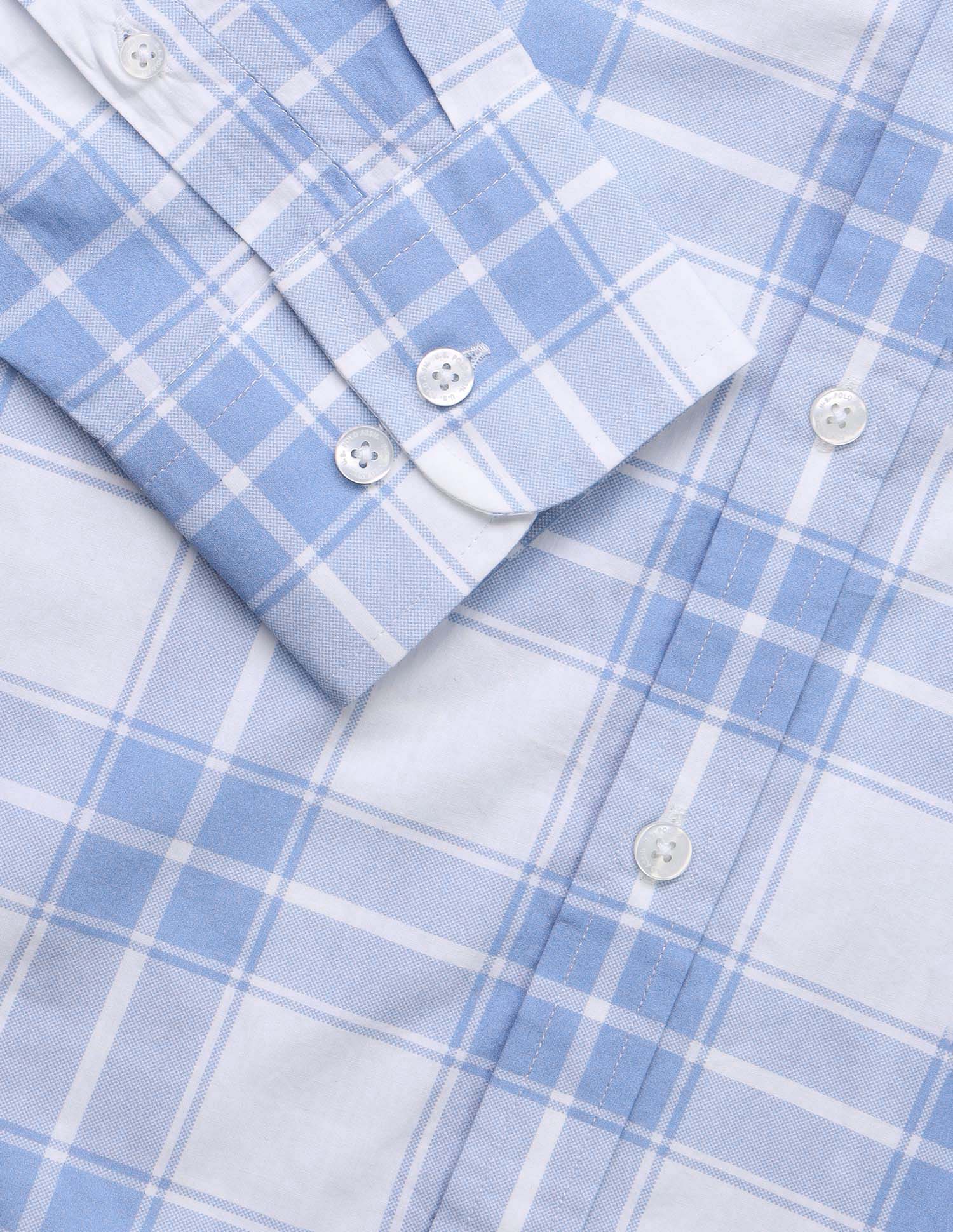 Tailored Fit Grid Tattersall Checked Shirt Blue - U.S. POLO ASSN. | Large