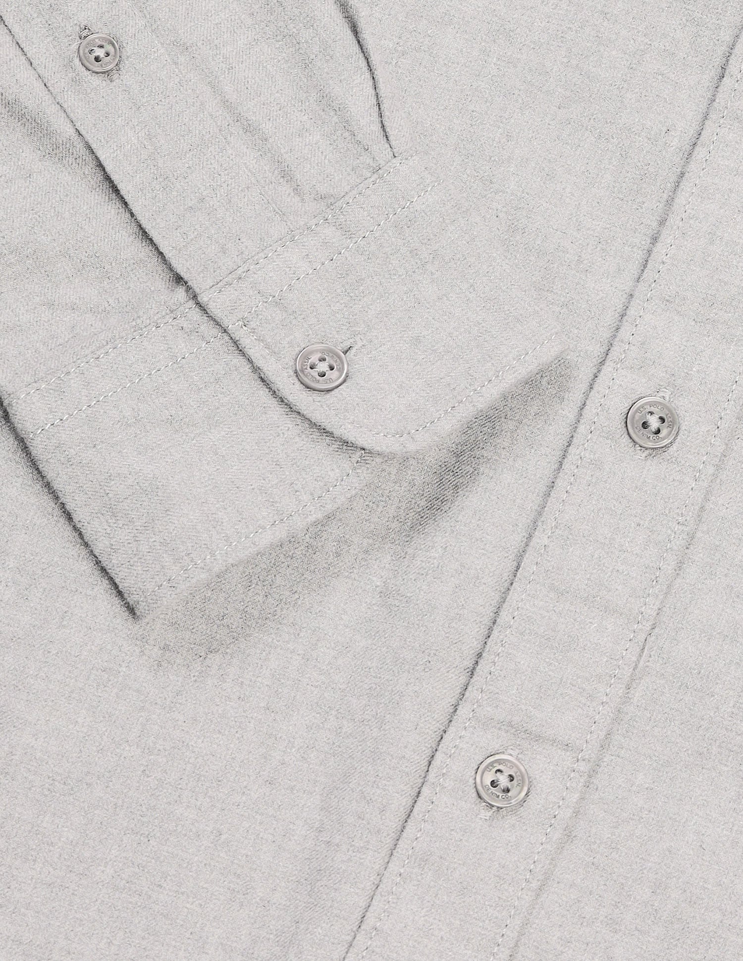 Heathered Pure Cotton Shirt Light Grey - U.S. POLO ASSN. | Large