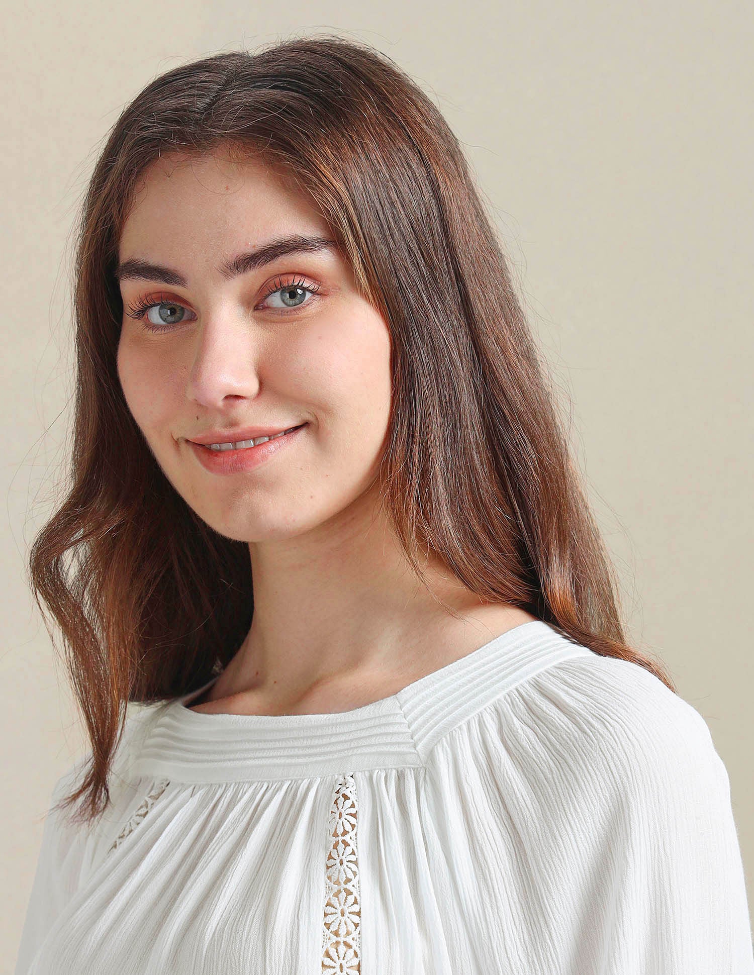 Bishop Sleeve Crinkle Viscose Top White - U.S. POLO ASSN. | Large