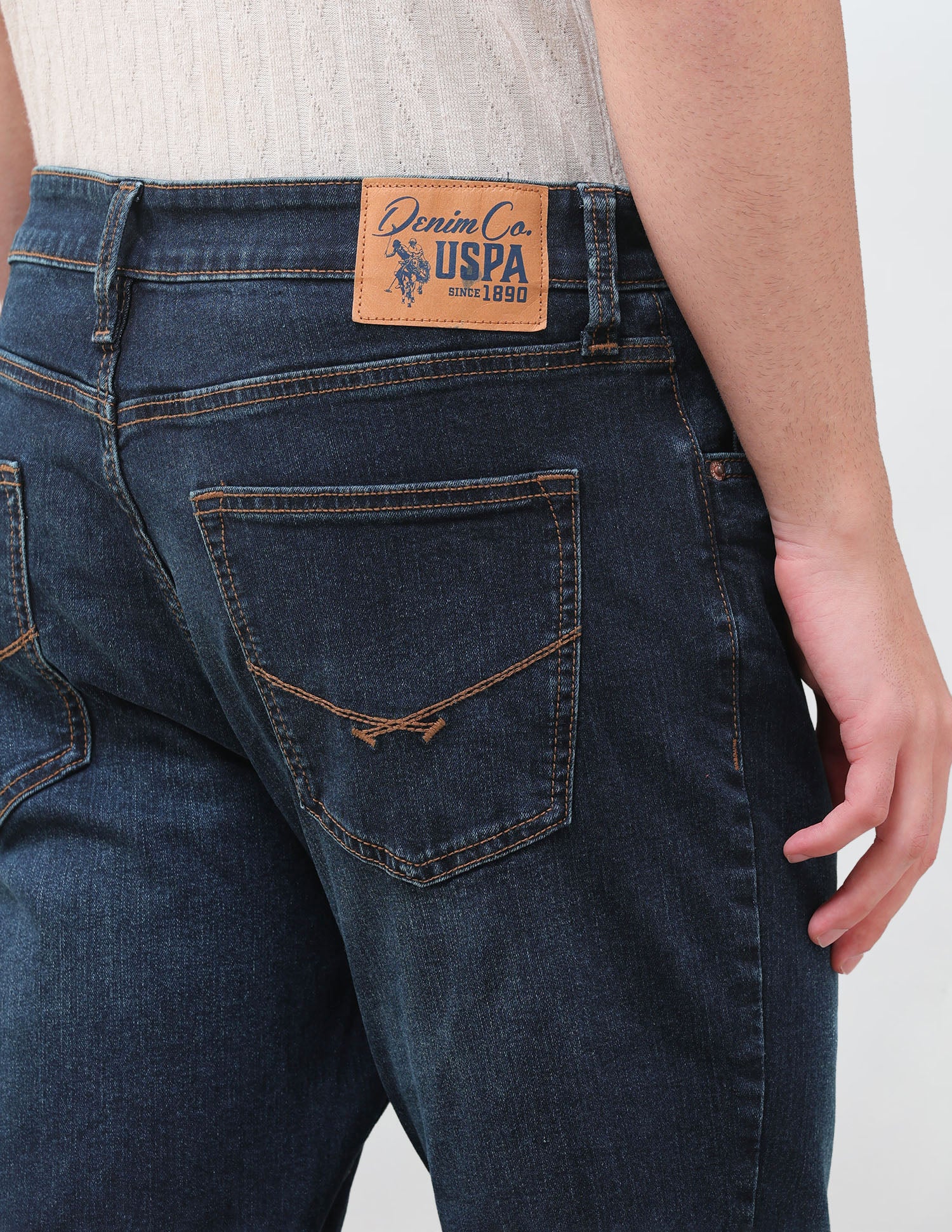 Cole Comfort Cropped Fit Blue Jeans Dark Indigo - U.S. Polo Assn. India | Large