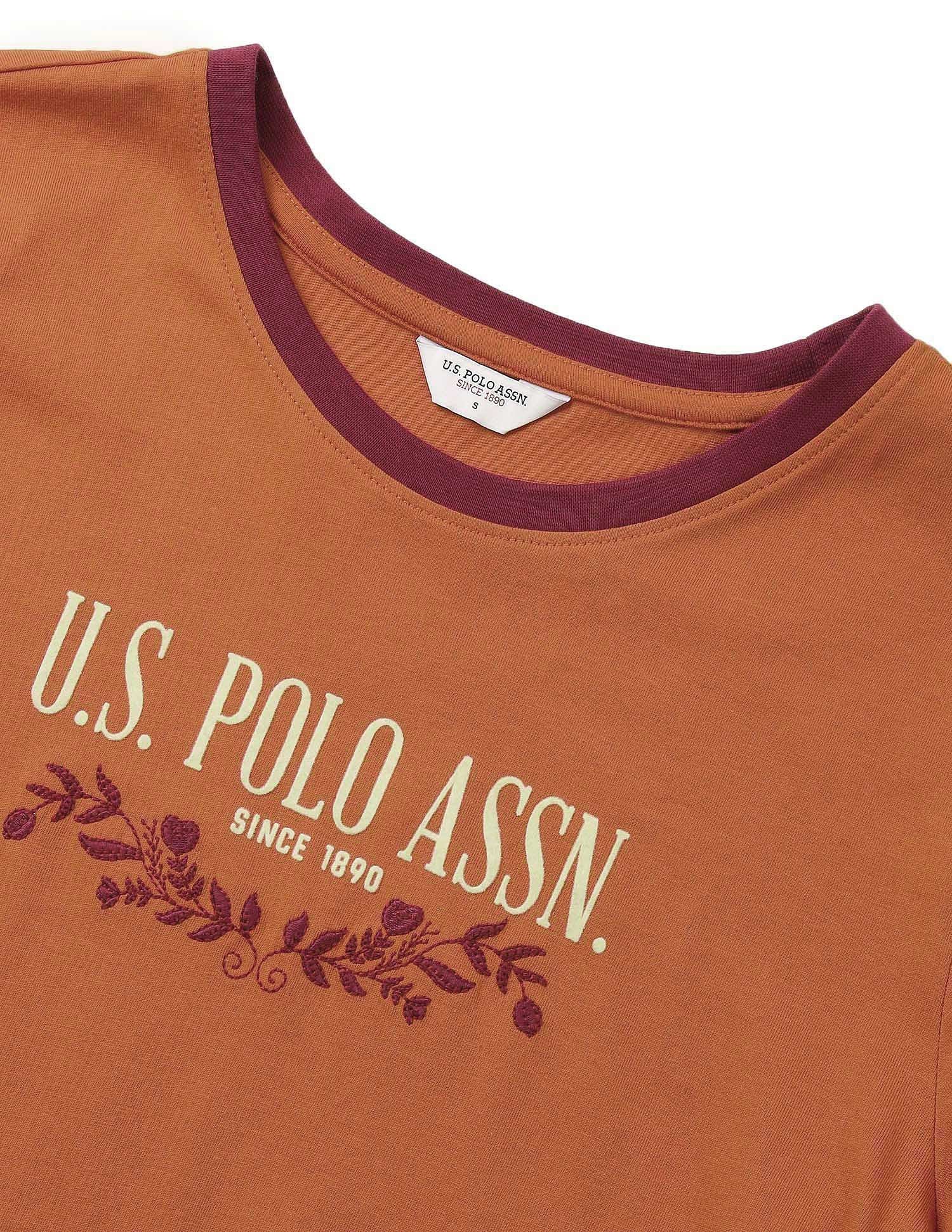 Regular Fit Brand Printed T-shirt Rust - U.S. Polo Assn. India | Large
