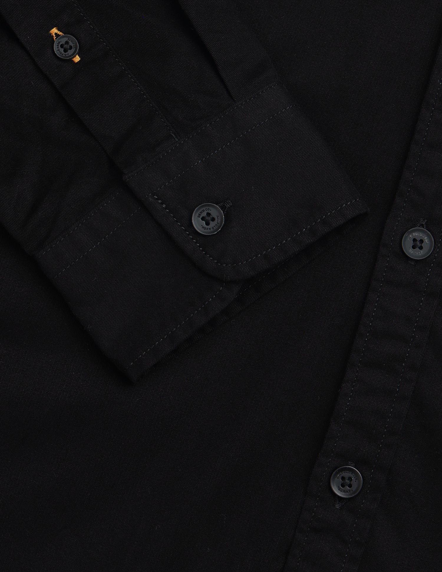 Twill Pure Cotton Shirt Black - U.S. Polo Assn. India | Large