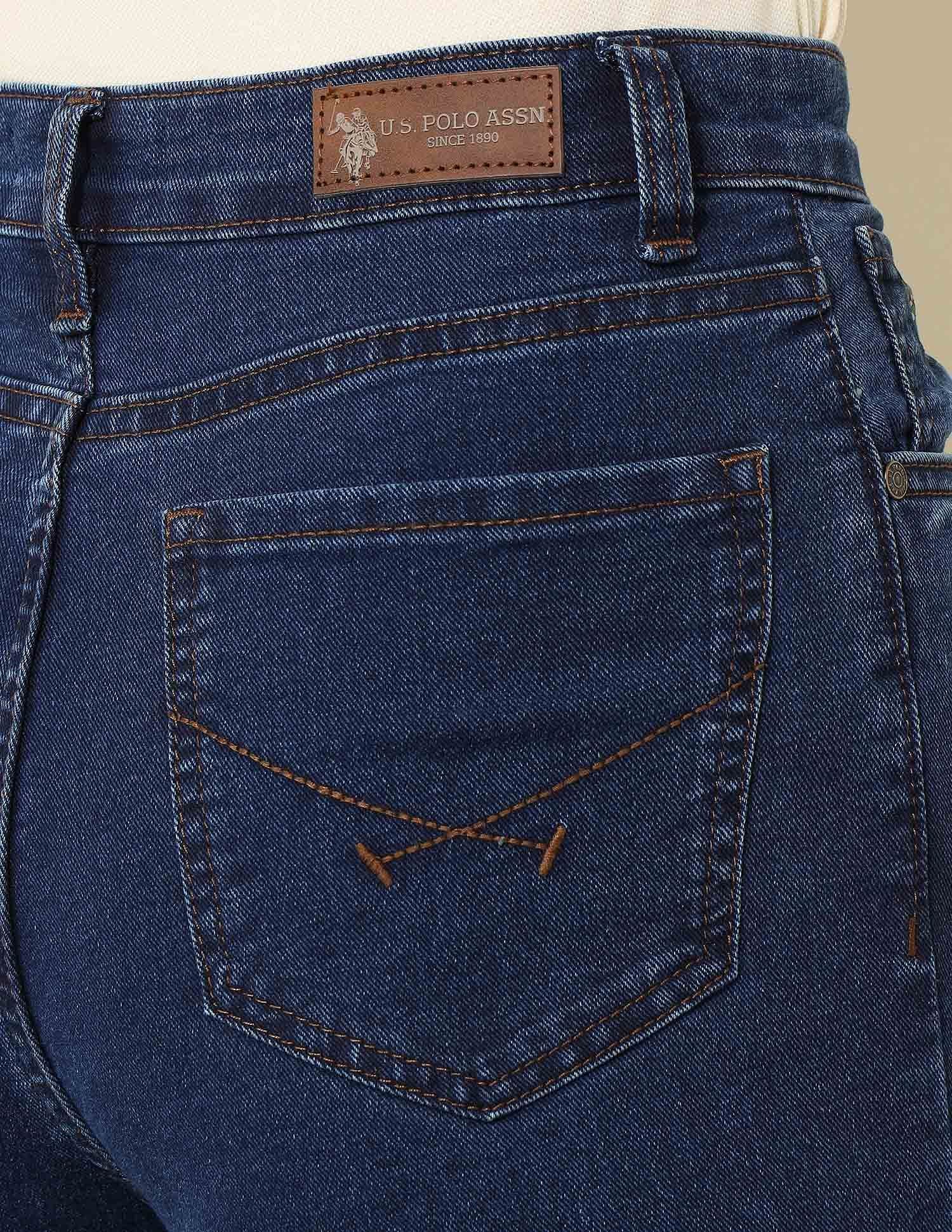 Ultra-High Rise Bootcut Jeans Dark Blue - U.S. POLO ASSN. | Large