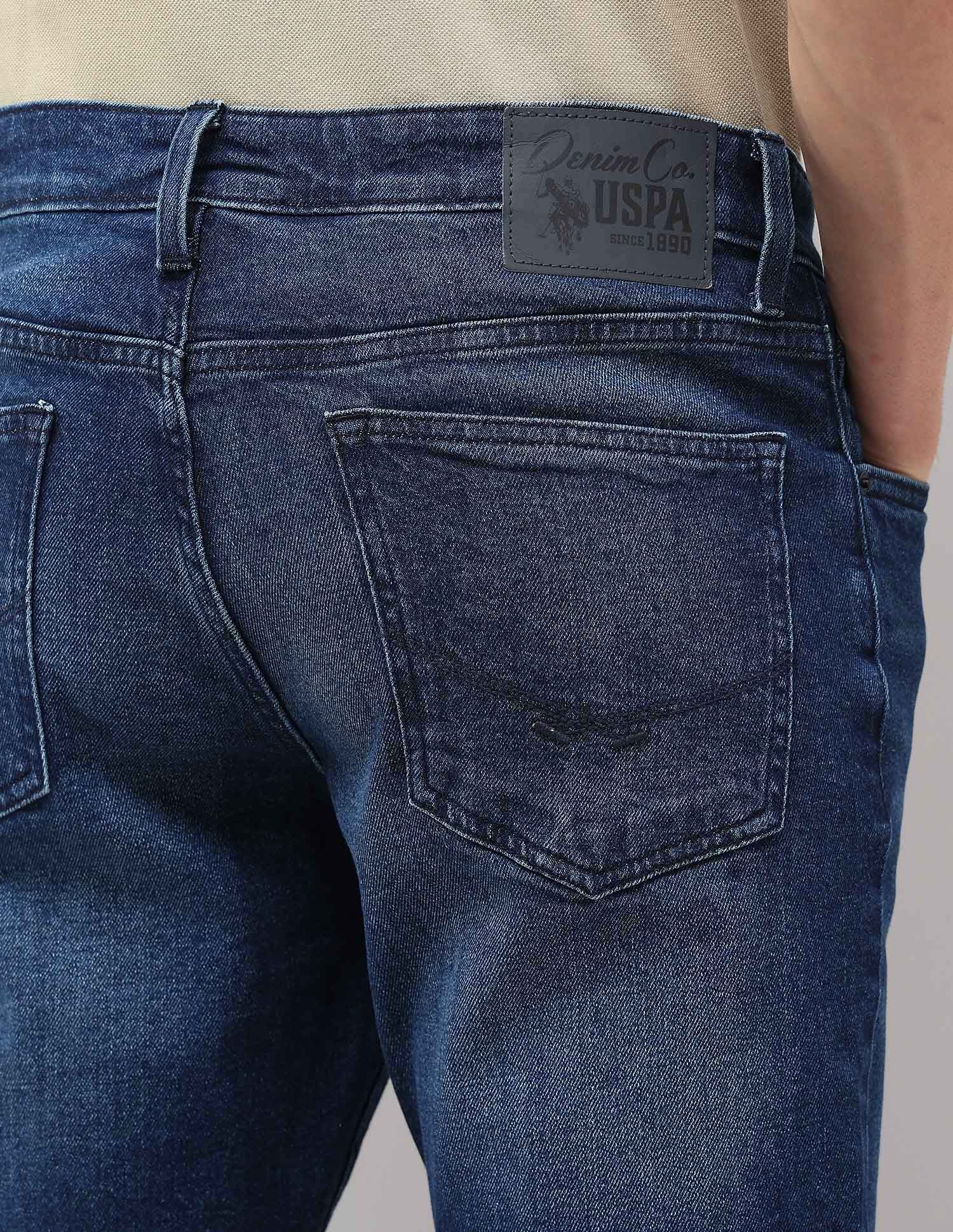 Brandon Slim Tapered Fit Blue Jeans Dark Blue - U.S. Polo Assn. India | Large