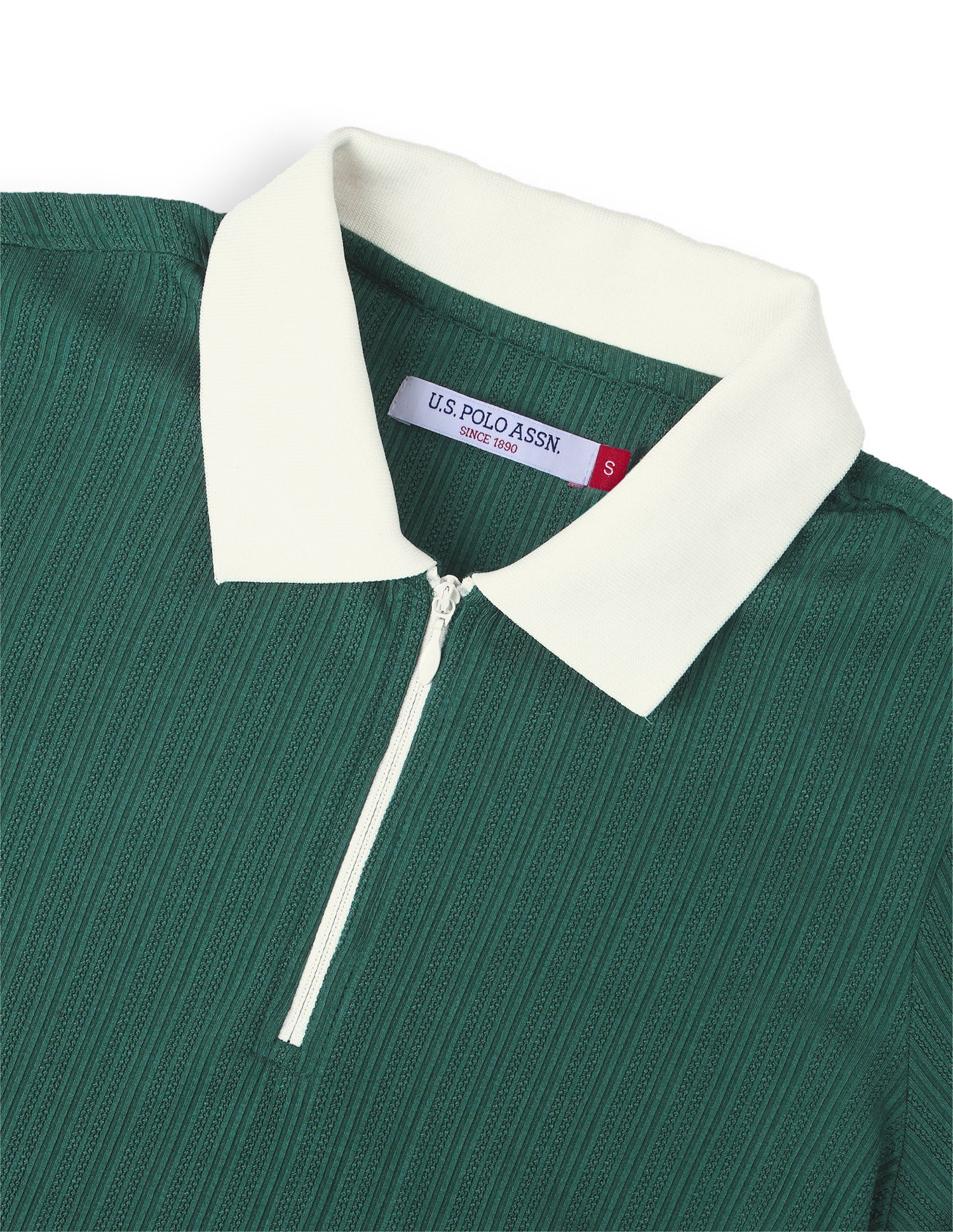 Self Design Vertical Striped Regular Fit Polo Shirt Dark Green - U.S. Polo Assn. India | Large