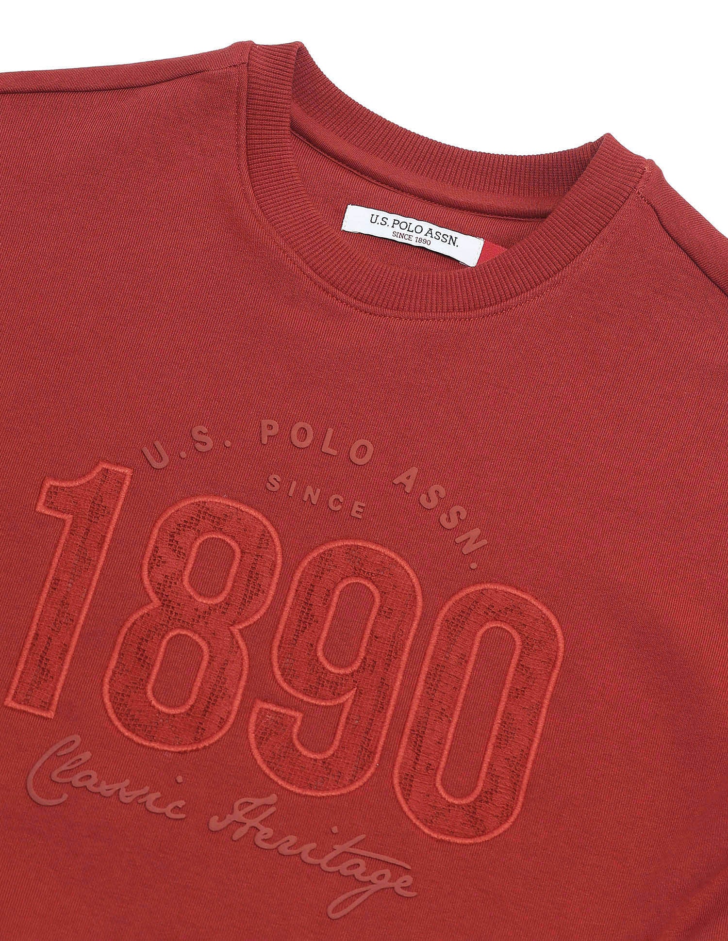 Brand Printed Regular Fit Sweatshirt Rust - U.S. POLO ASSN. | Large