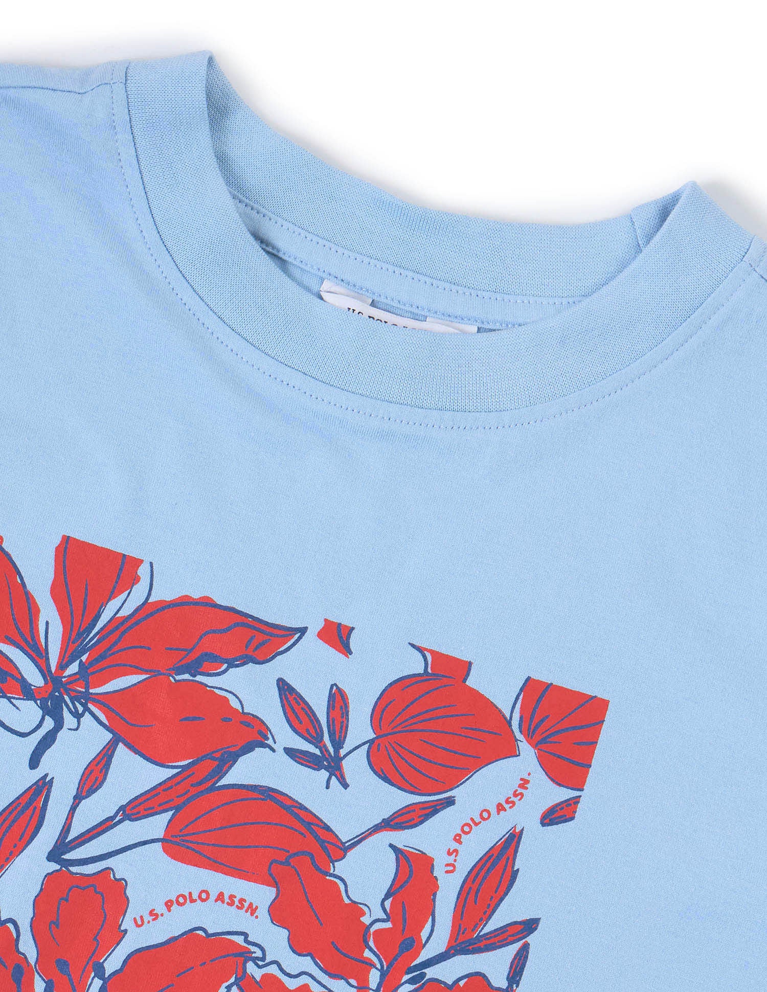 Boyfriend Fit Brand Printed T-Shirt Light Blue - U.S. POLO ASSN. | Large