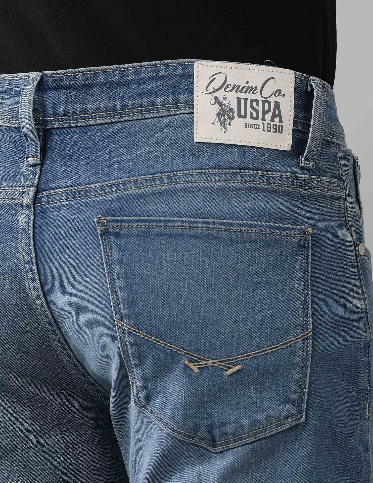 Brandon Fit Slim Tapered Fit Ultra Soft Jeans Blue - U.S. Polo Assn. India | Large
