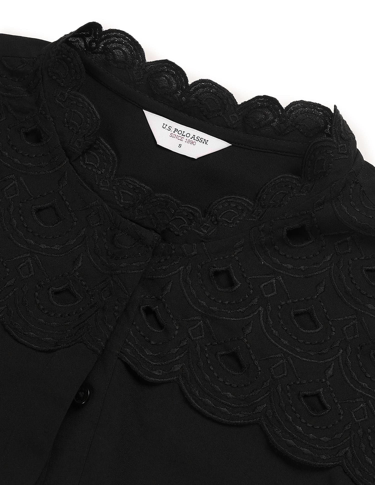 Embroidered Yoke Top Black - U.S. POLO ASSN. | Large