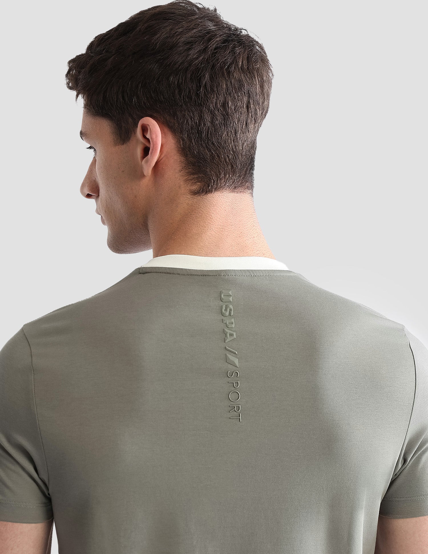 Brand Embossed Regular Fit Active T-Shirt Light Olive - U.S. POLO ASSN. | Large