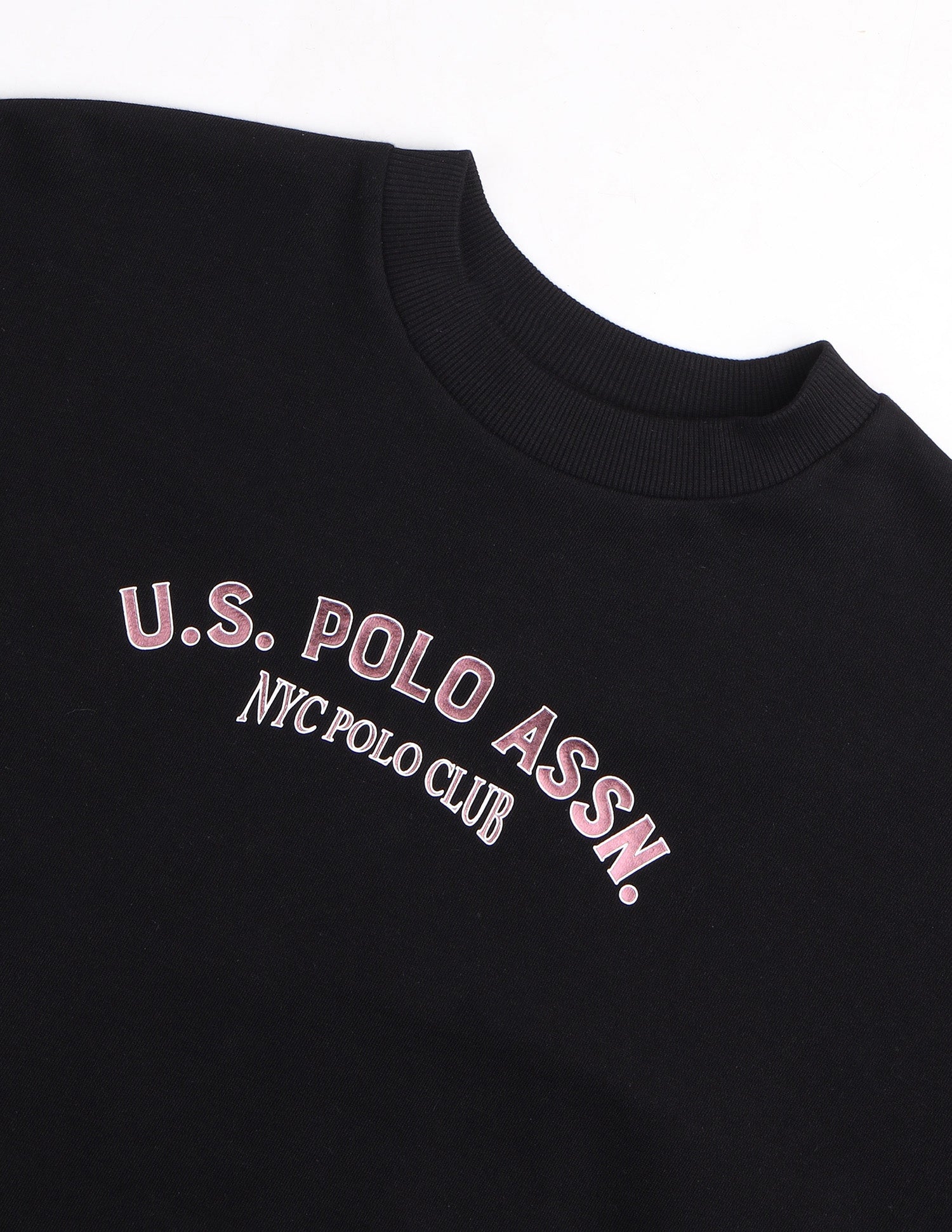 Typographic Brand Printed Oversized Fit Sweatshirt Black - U.S. Polo Assn. India | Large