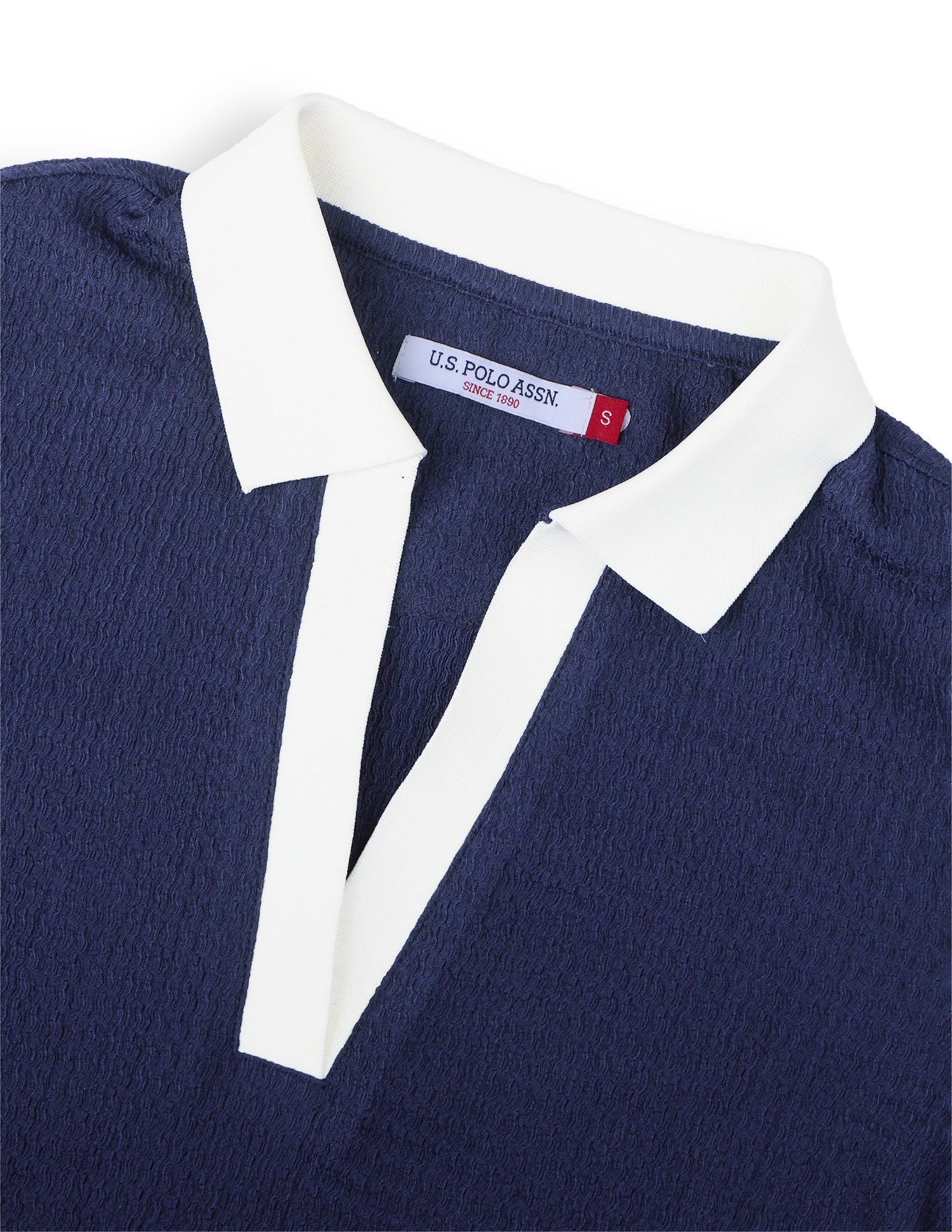 Textured Regular Fit Polo Shirt Dark Blue - U.S. Polo Assn. India | Large