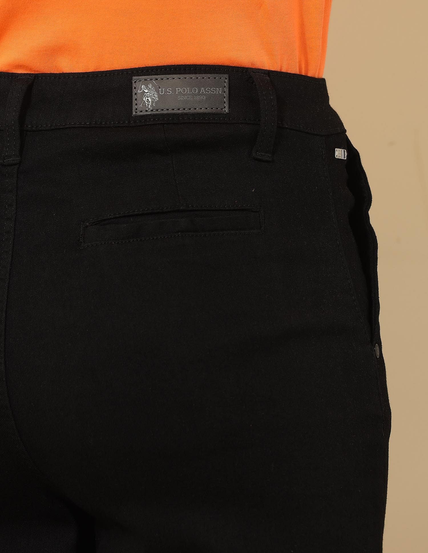 High Rise Wide Leg Jeans Black - U.S. POLO ASSN. | Large