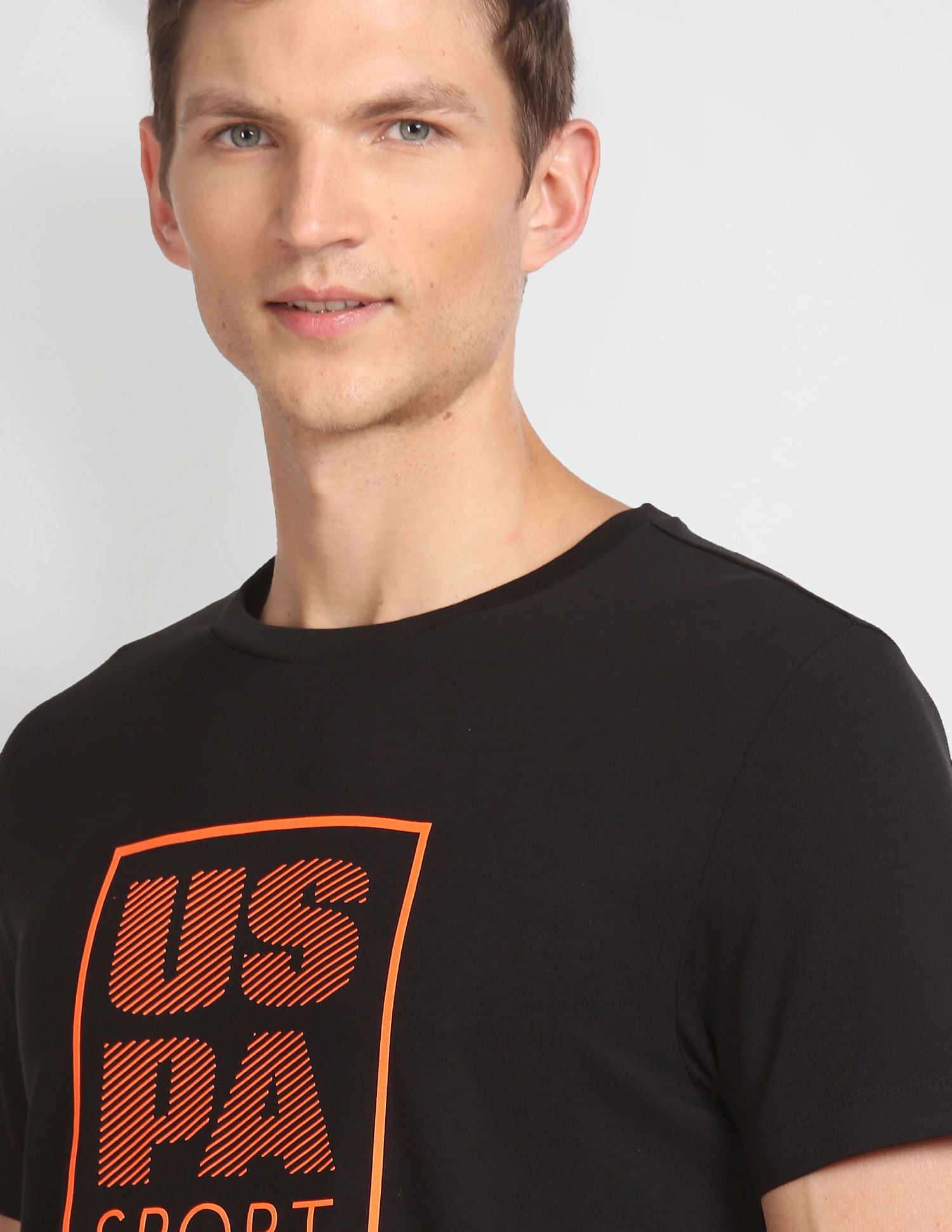 Crew Neck Brand Print T-Shirt Black - U.S. Polo Assn. India | Large