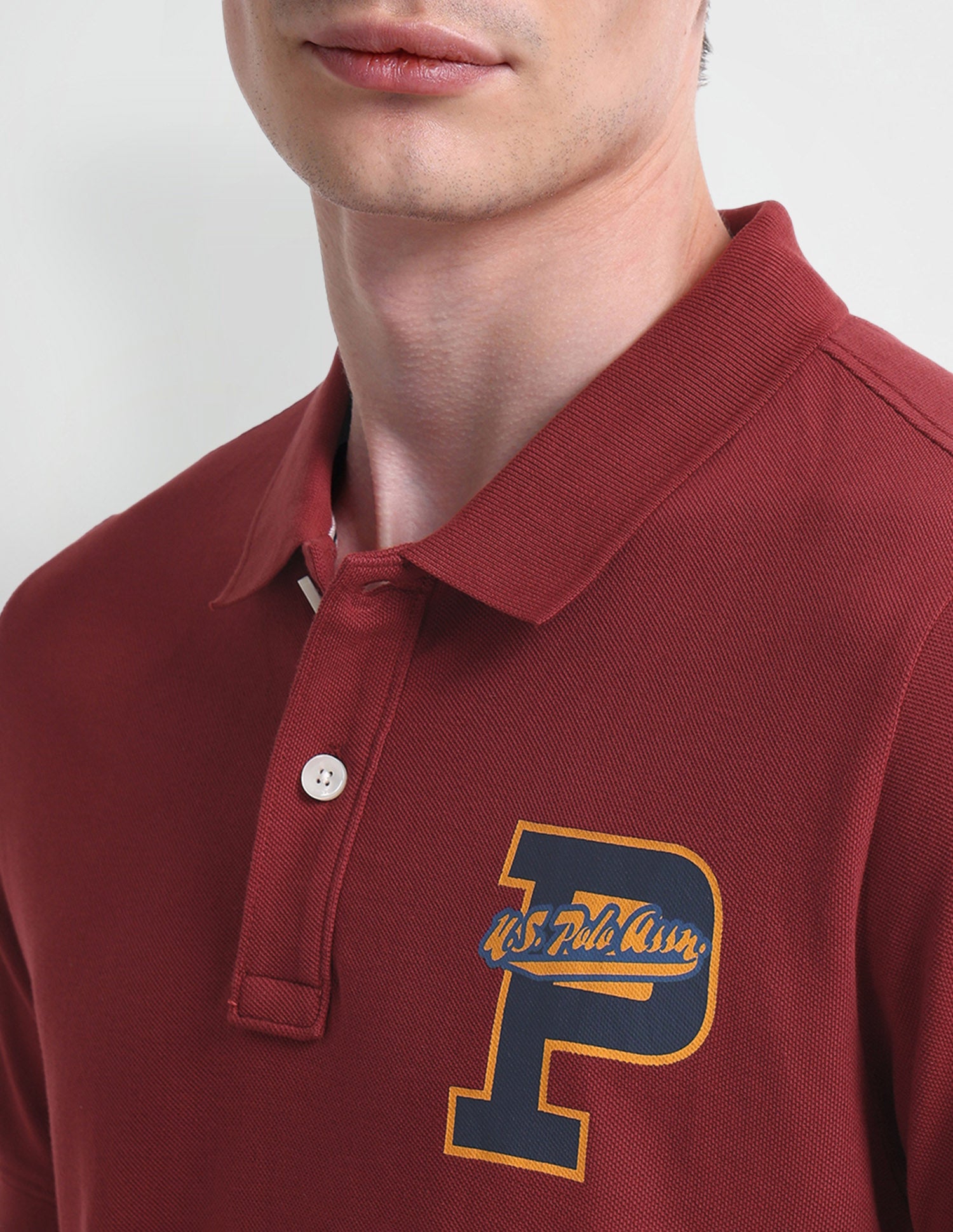 Typography Regular Fit Polo Shirt Red - U.S. Polo Assn. India | Large