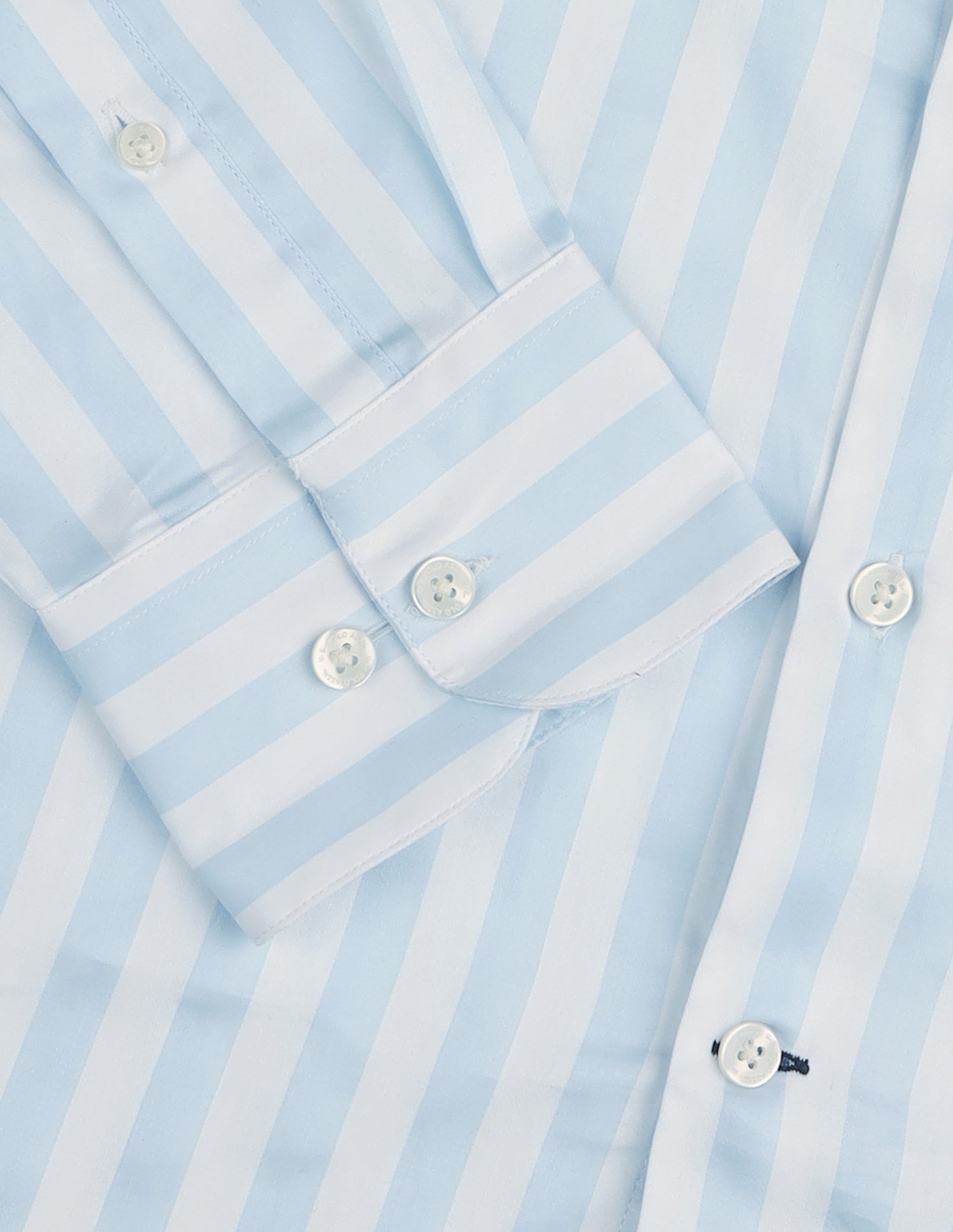 Vertical Striped Satin Shirt Light Blue - U.S. Polo Assn. India | Large