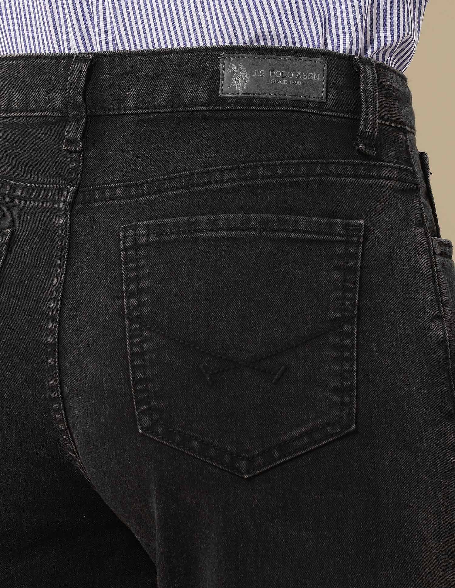 High Rise Mom Fit Jeans Dark Grey - U.S. POLO ASSN. | Large