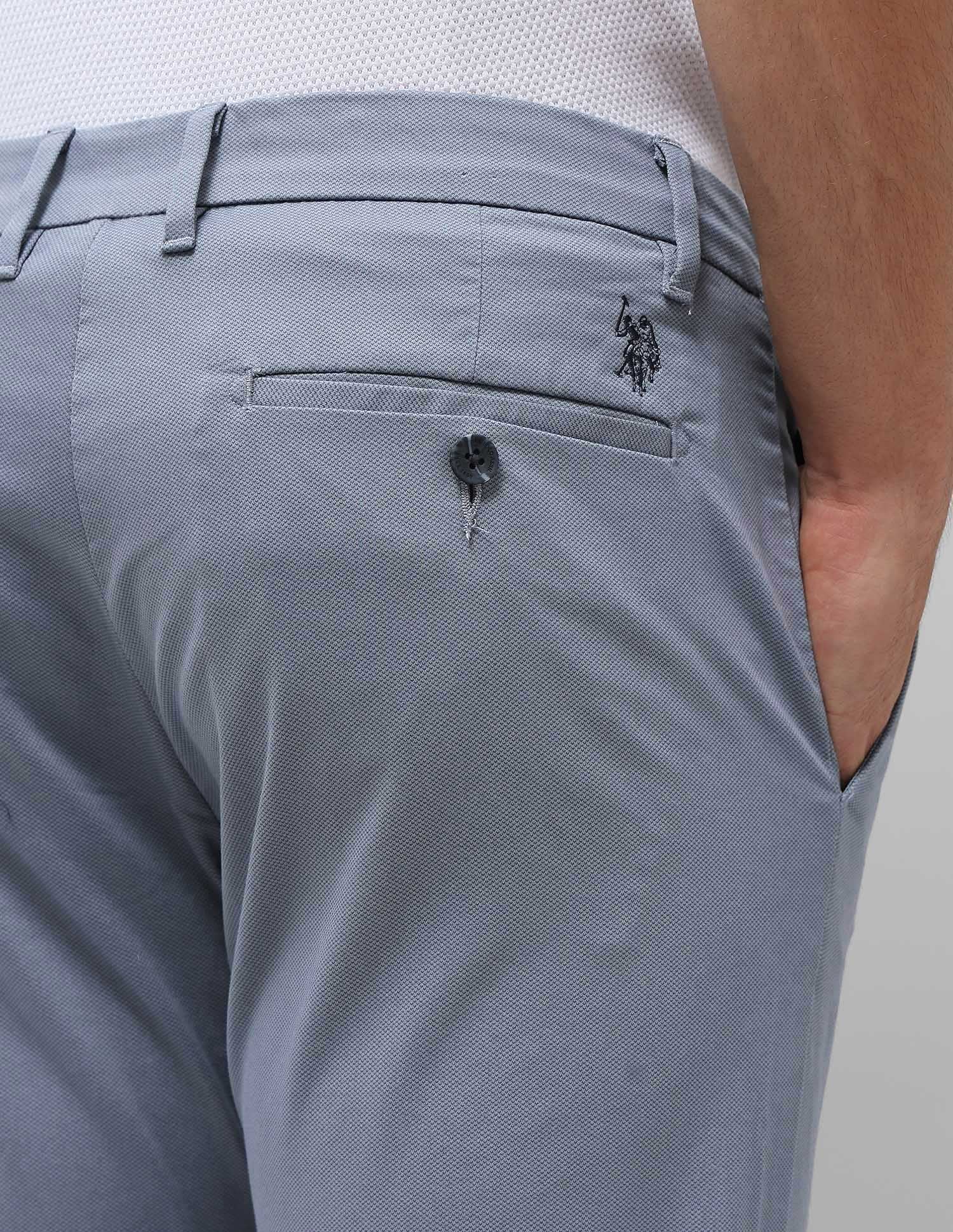 Austin Slim Fit Satin Trousers Blue - U.S. POLO ASSN. | Large