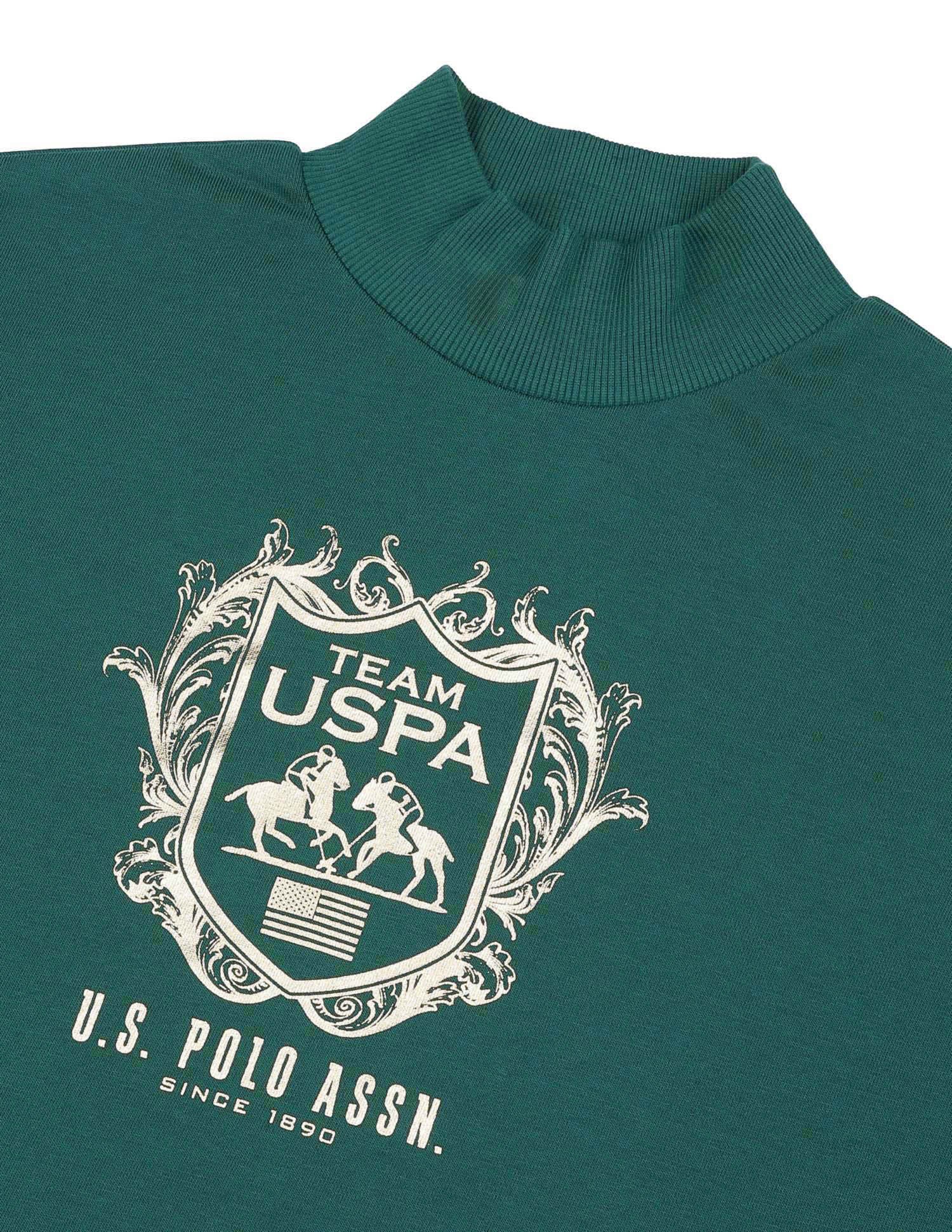 Brand Printed Oversized Fit Sweatshirt Dark Green - U.S. Polo Assn. India | Large