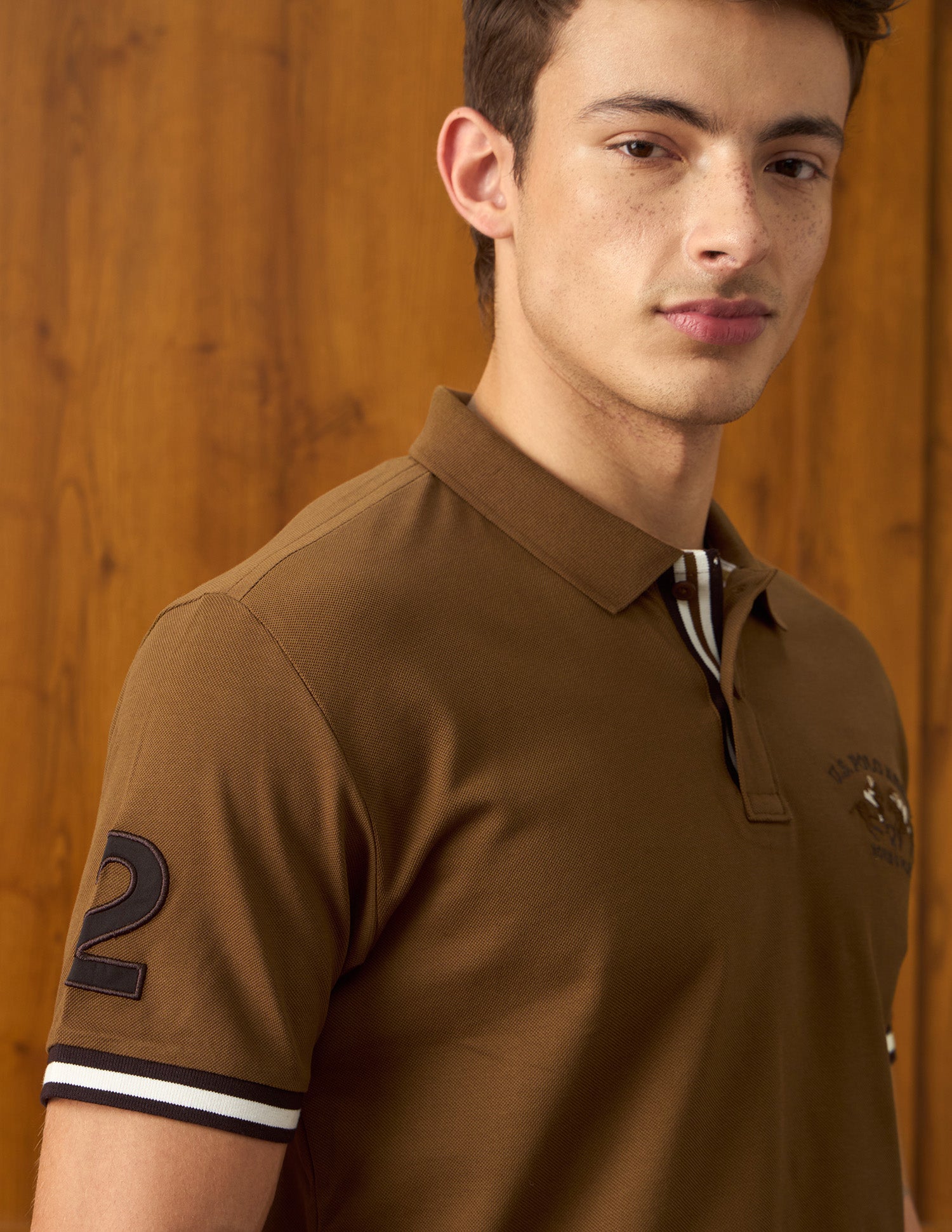 Solid Slim Fit Polo Shirt Brown - U.S. Polo Assn. India | Large